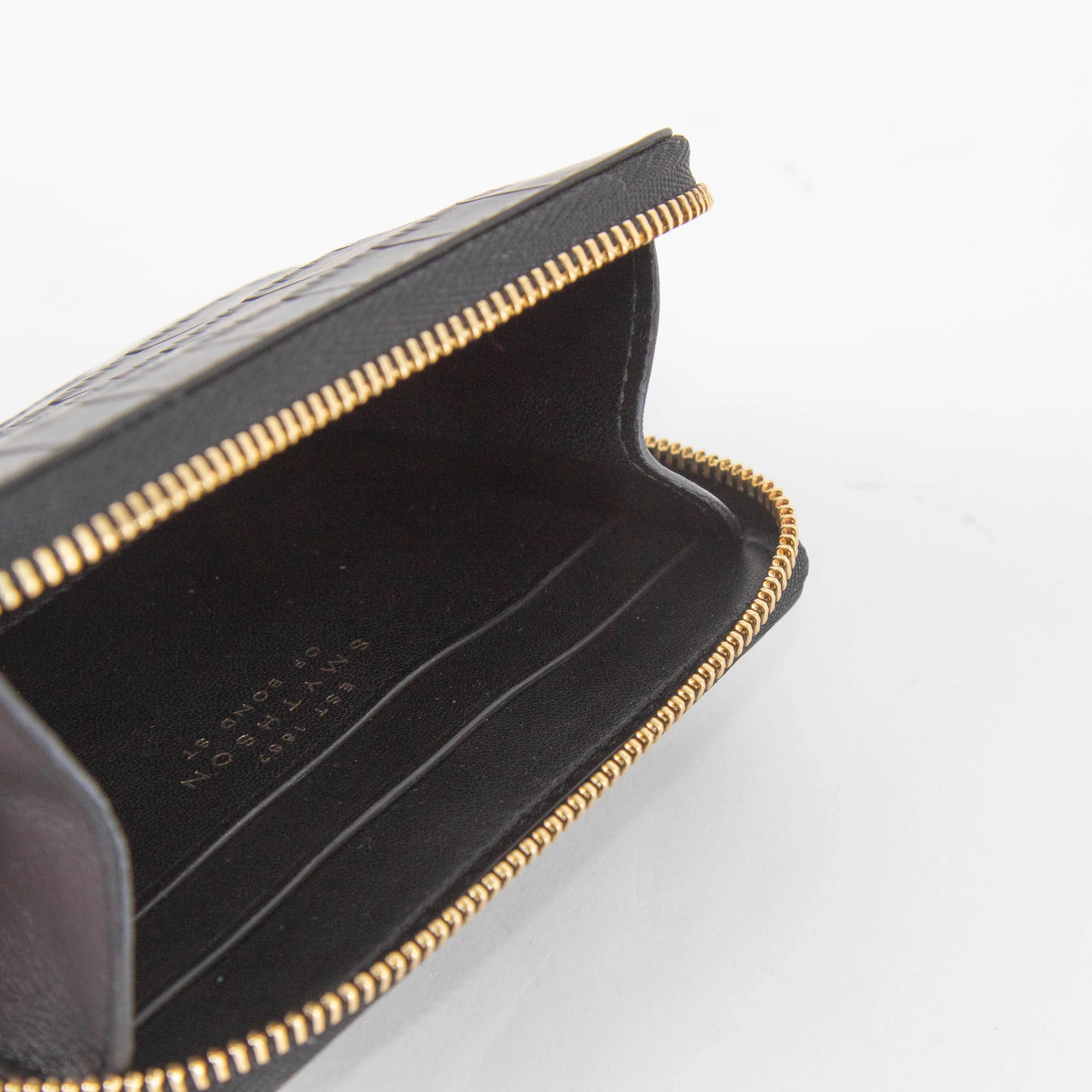 Smythson Black Croc Embossed Leather Zip Around Wallet - Image 5