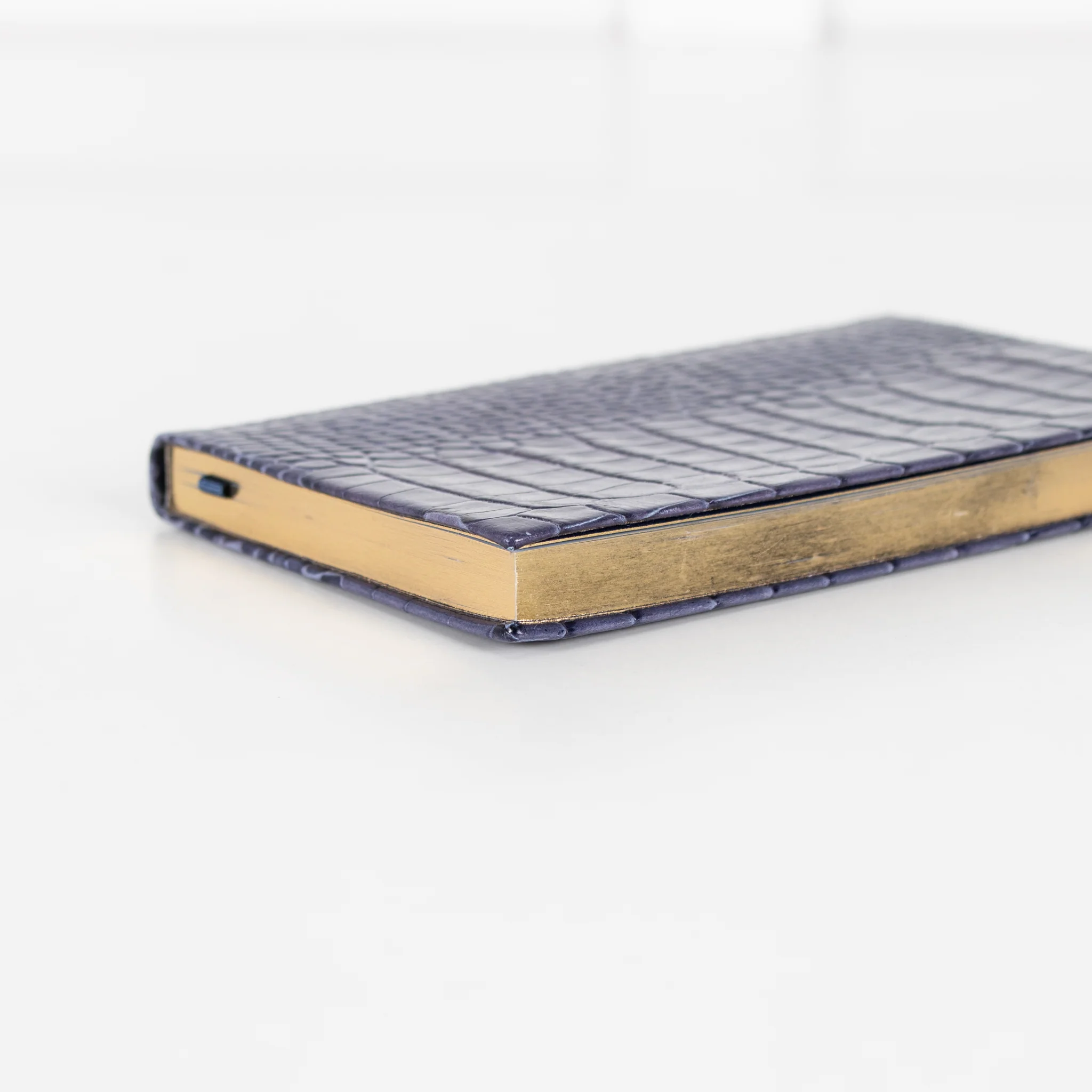 Smythson Blue Panama Leather Notebook With Silk Lining - Image 11