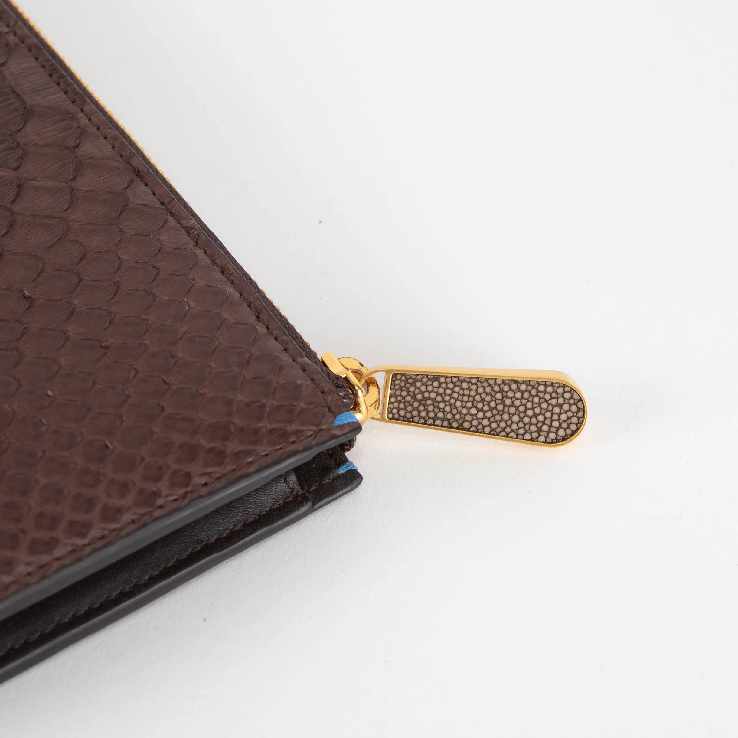 Smythson Brown Snake Skin Long Wallet - Image 4