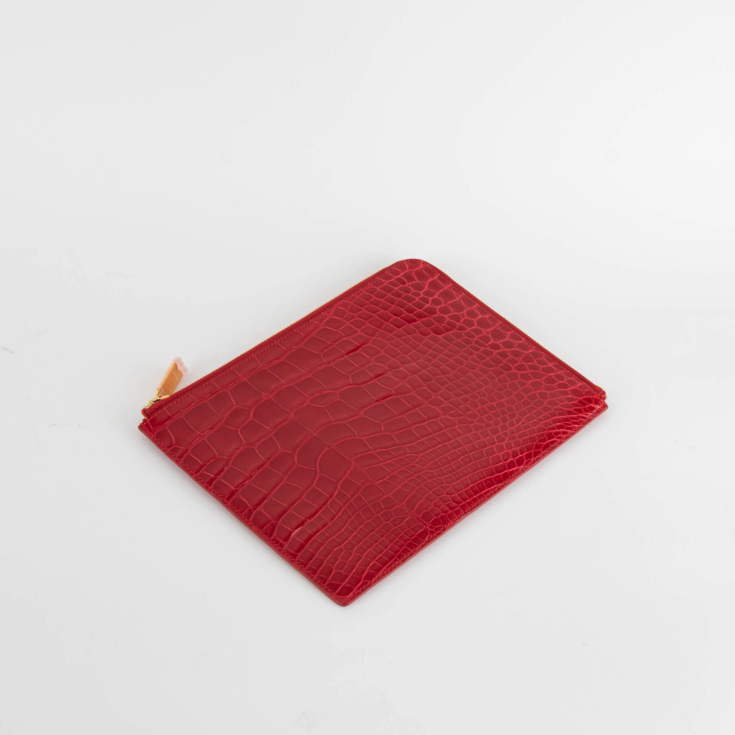 Smythson Red Croc Embossed Travel Organizer Wallet - Image 2