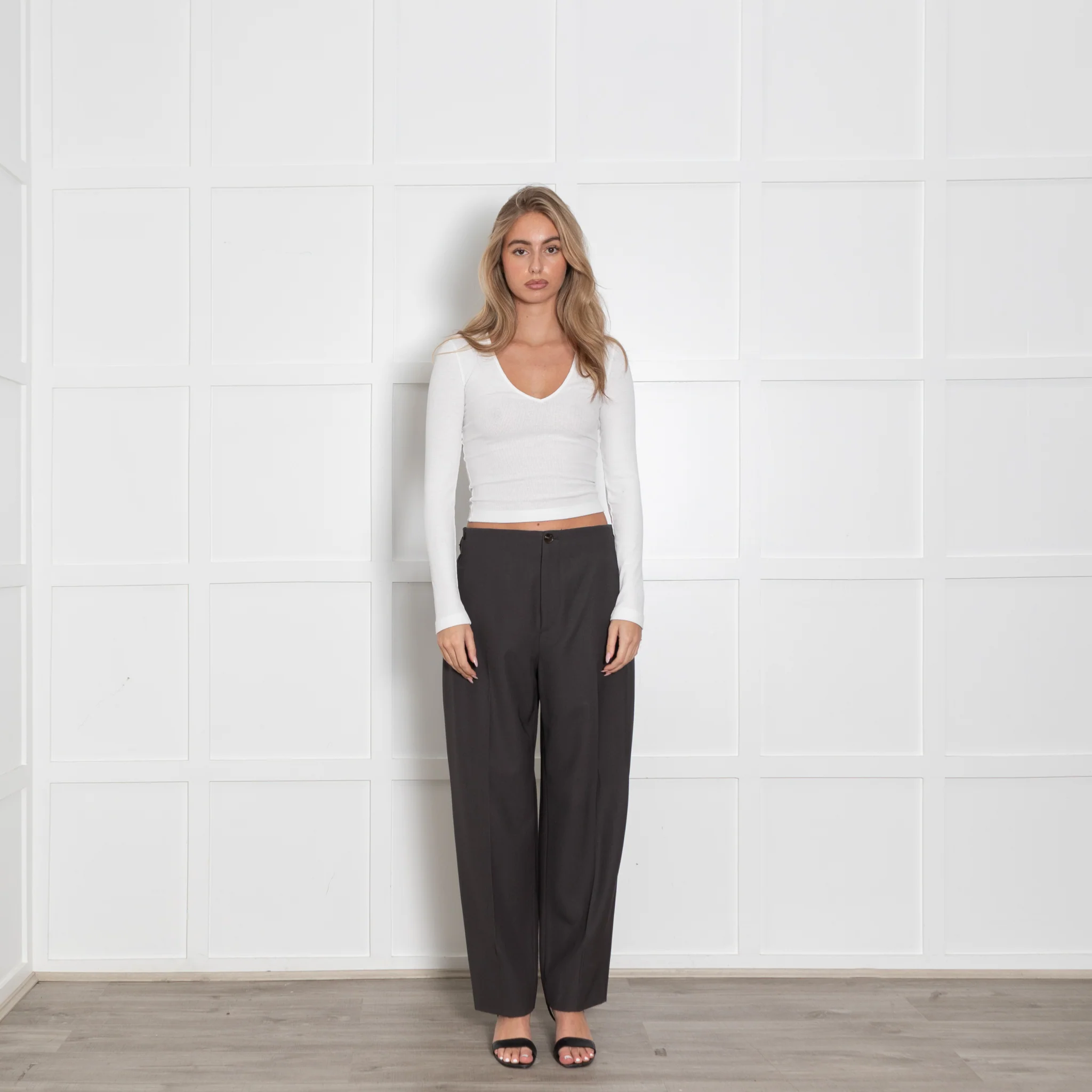 Soeur Dark Brown/Grey Trousers