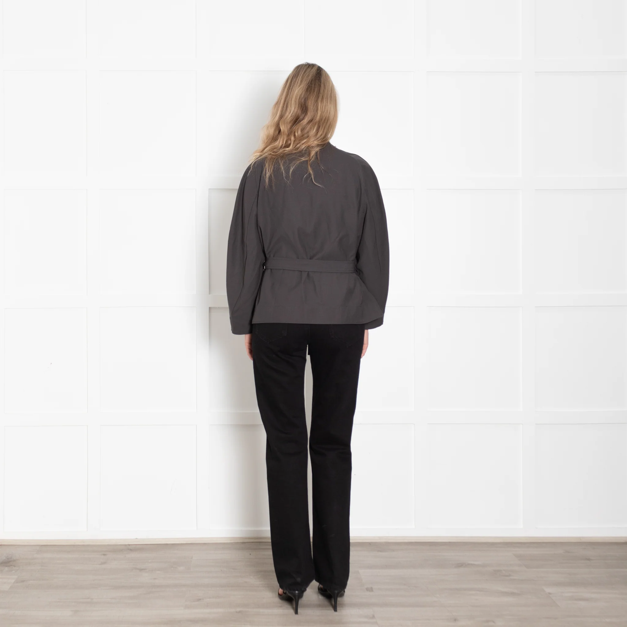 Soeur Grey Belted Drop Shoulder Jacket - Image 5