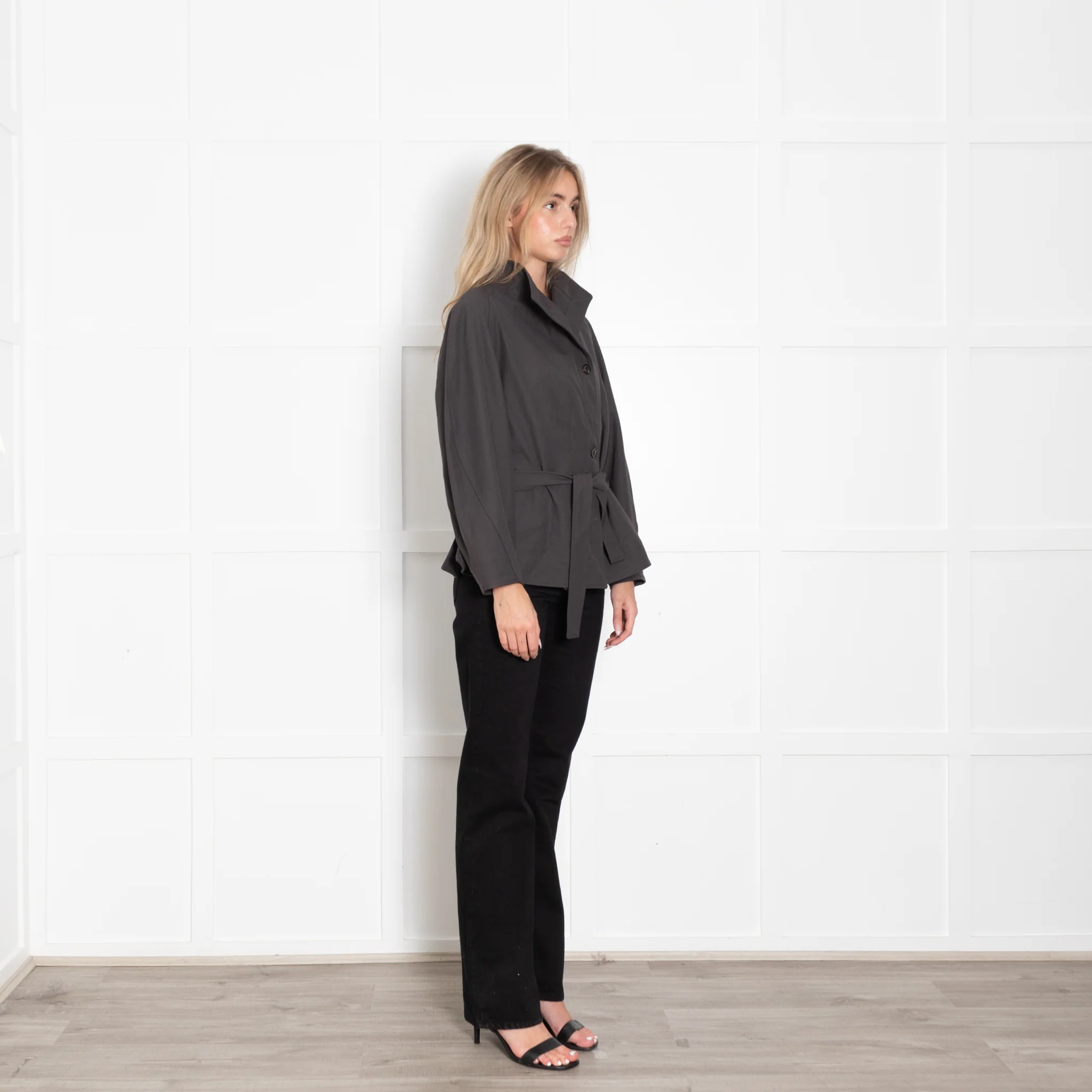 Soeur Grey Belted Drop Shoulder Jacket - Image 7