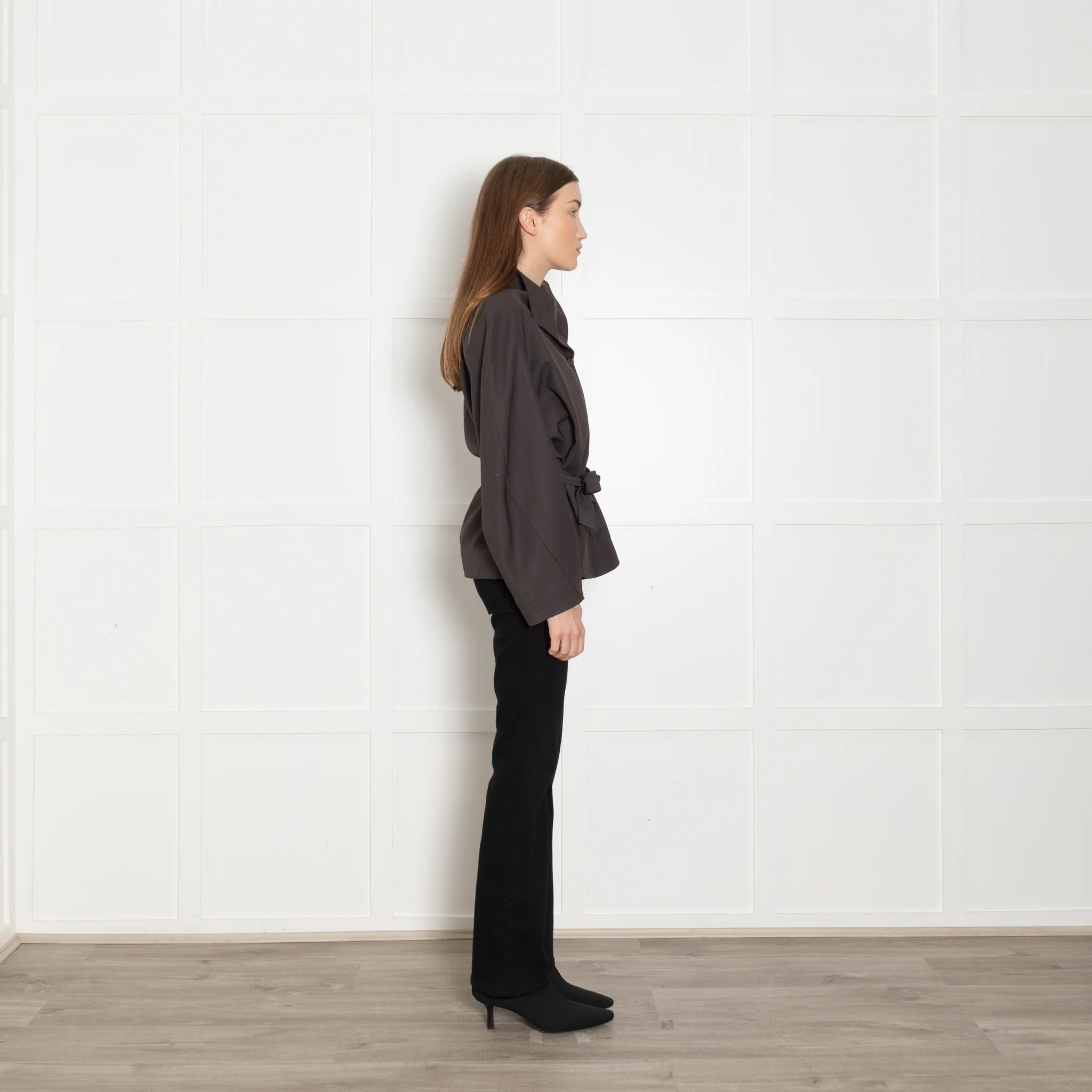 Soeur Grey Drop Shoulder Belted Jacket - Image 7