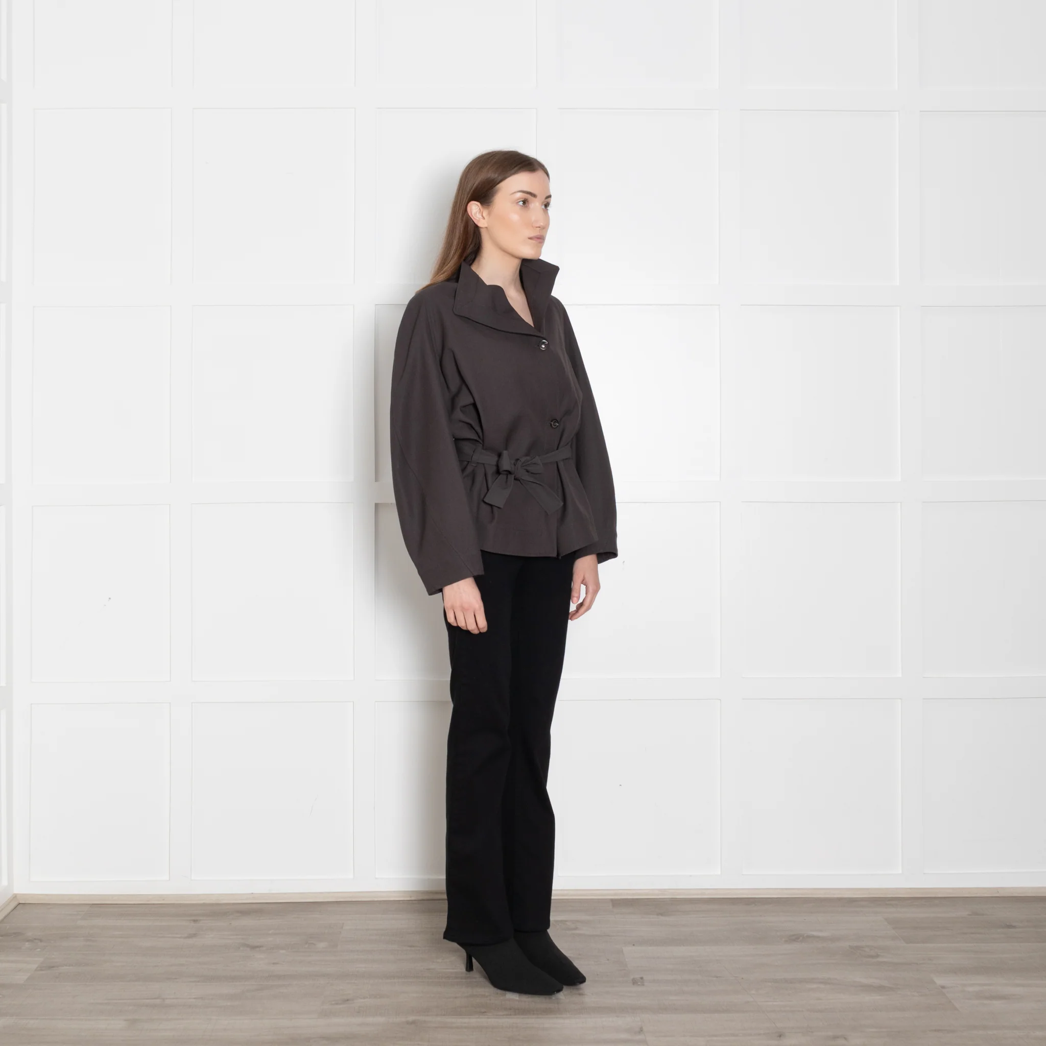Soeur Grey Drop Shoulder Belted Jacket - Image 8