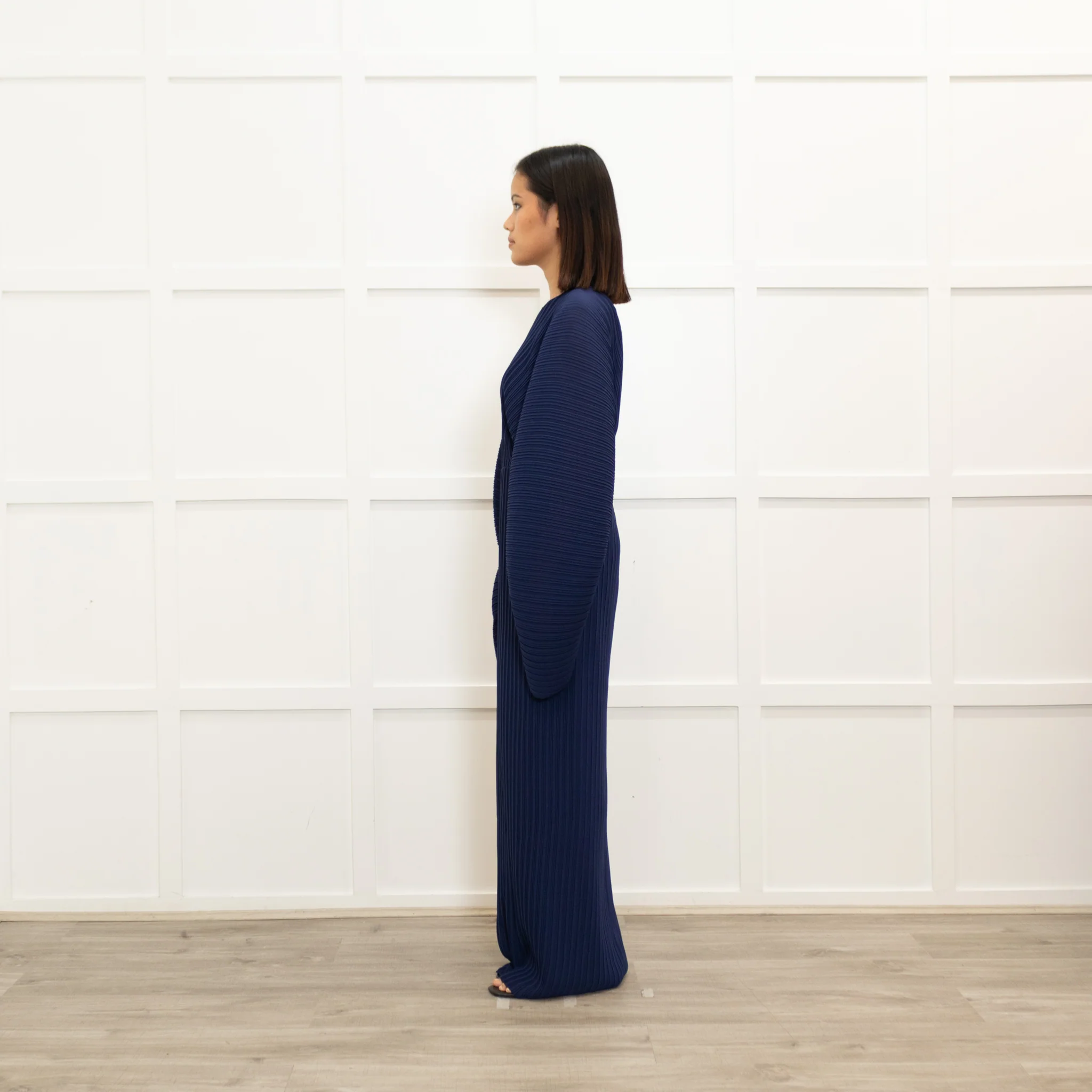 Solace London Blue Pleated Long Sleeve Dress - Image 6