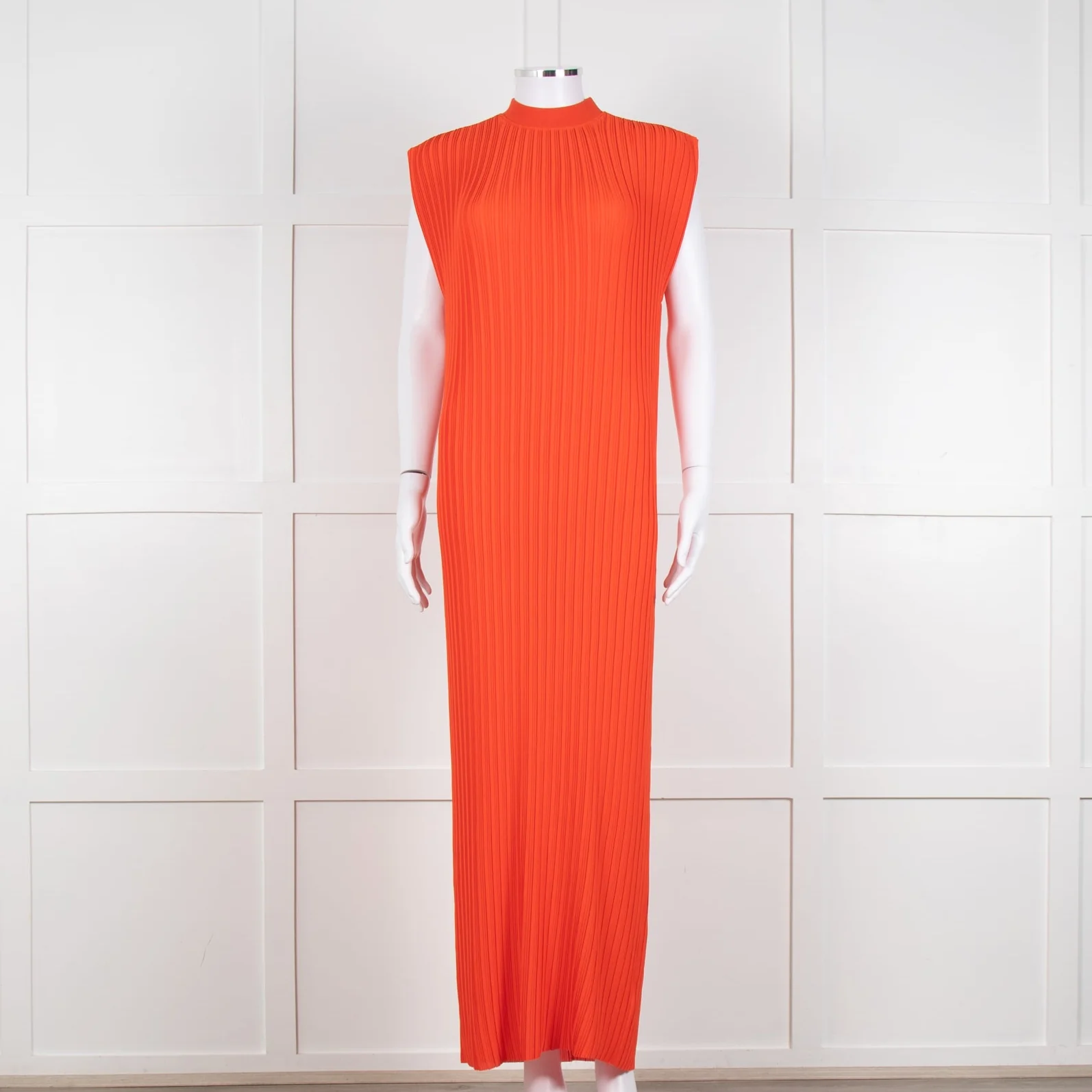 Solace London Orange Arielle Sleeveless Pleated Maxi Dress