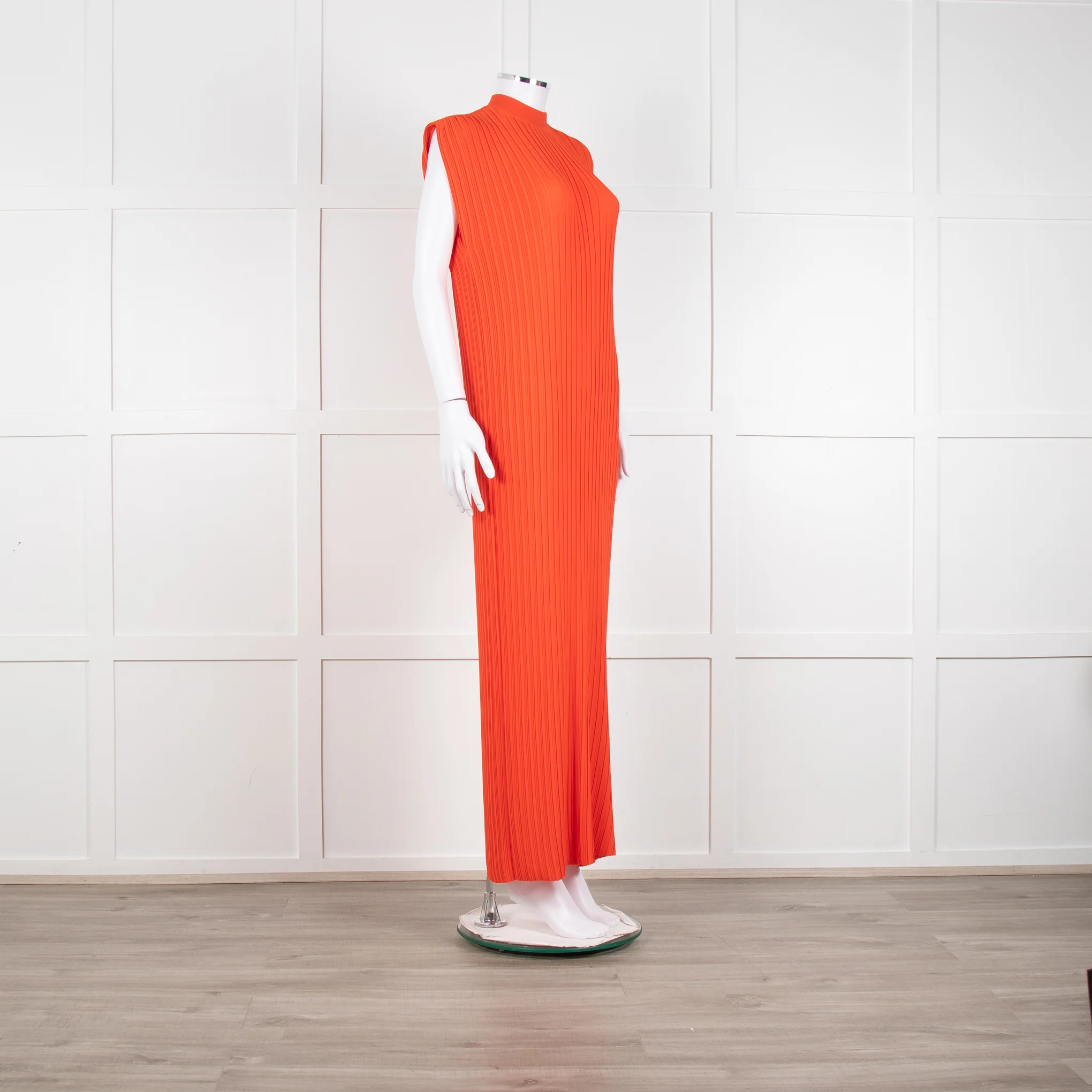 Solace London Orange Arielle Sleeveless Pleated Maxi Dress - Image 8