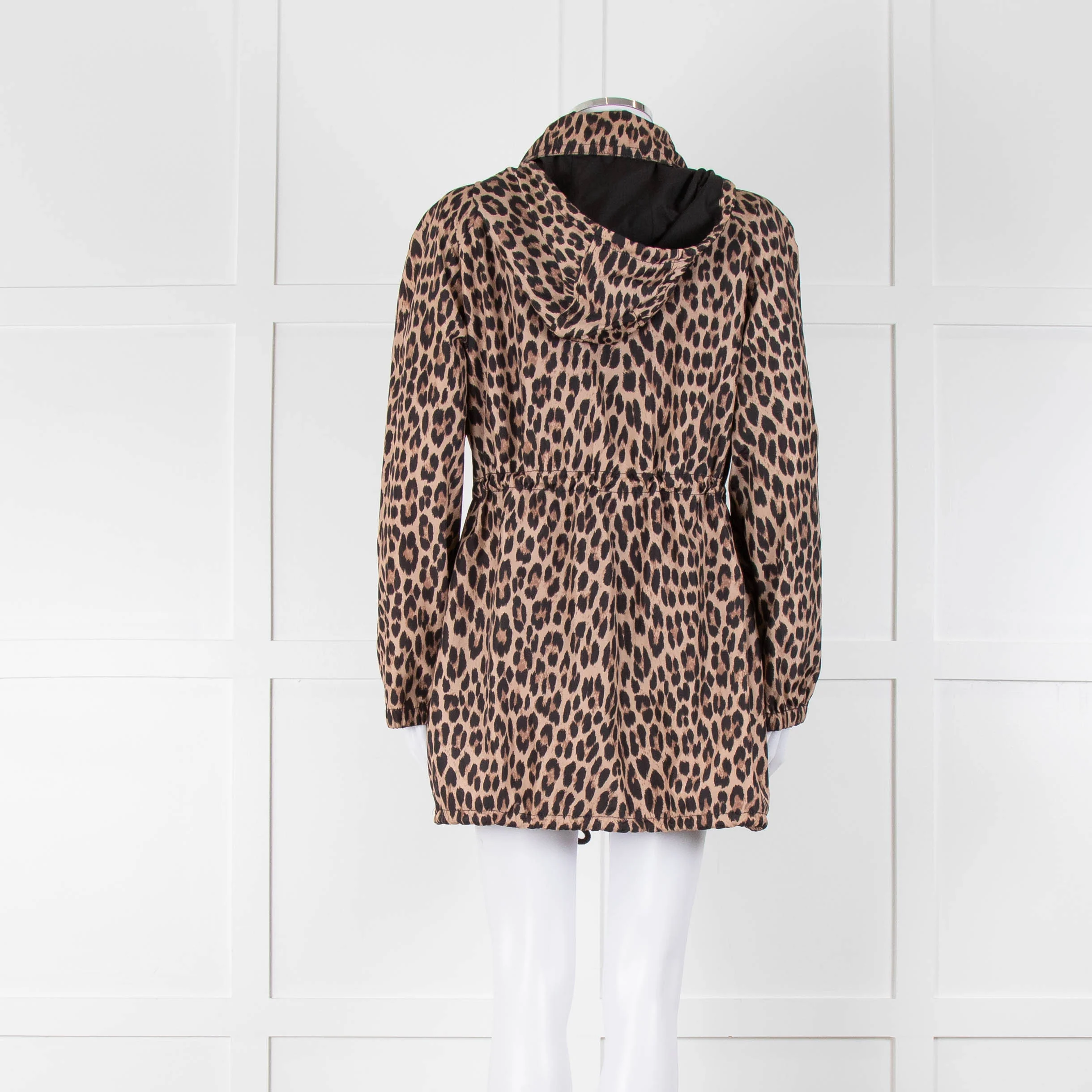 Sonia Rykiel Beige Black Leopard Print Hooded Jacket - Image 5