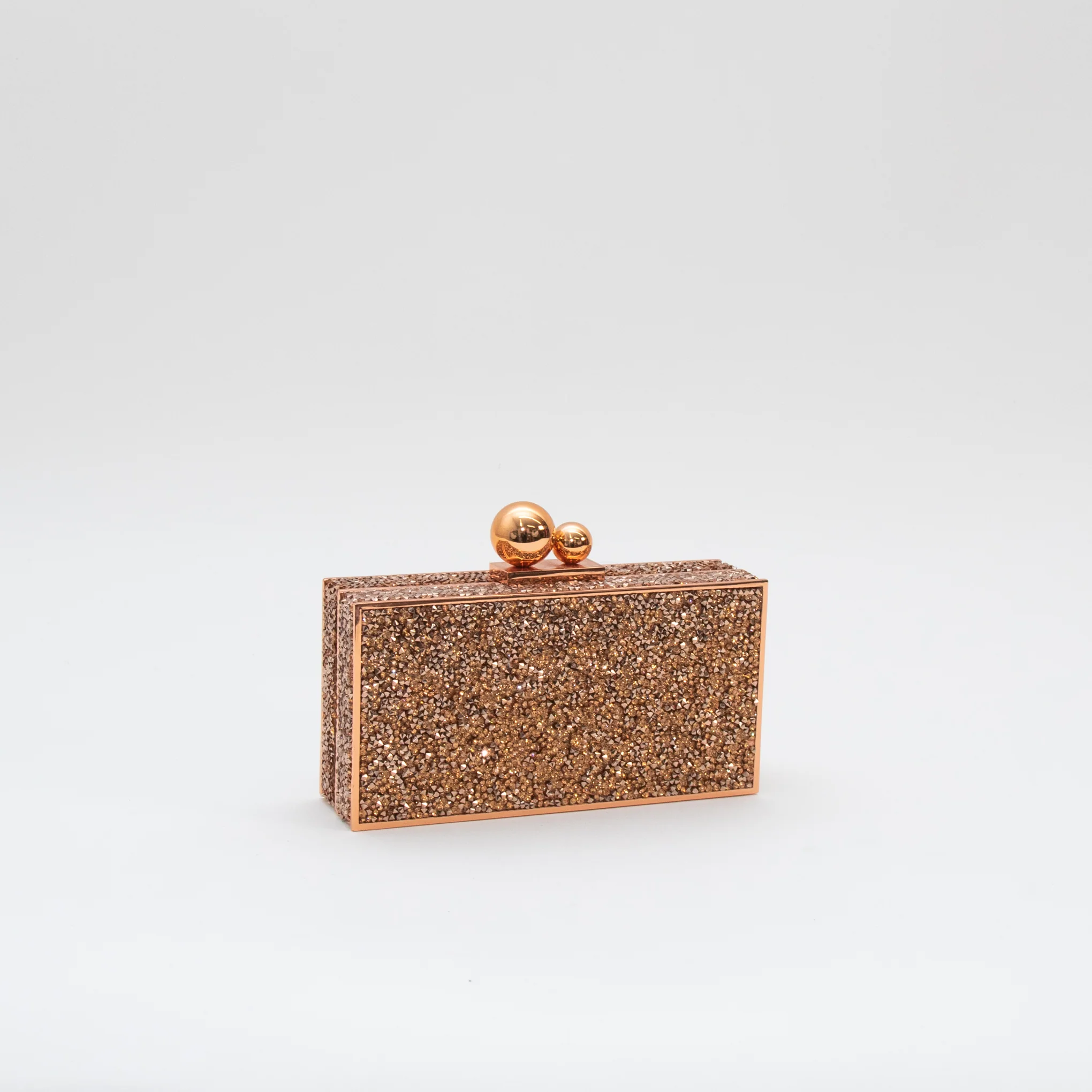 Sophia Webster Rose Gold Clara Crystal Box Clutch - Image 3