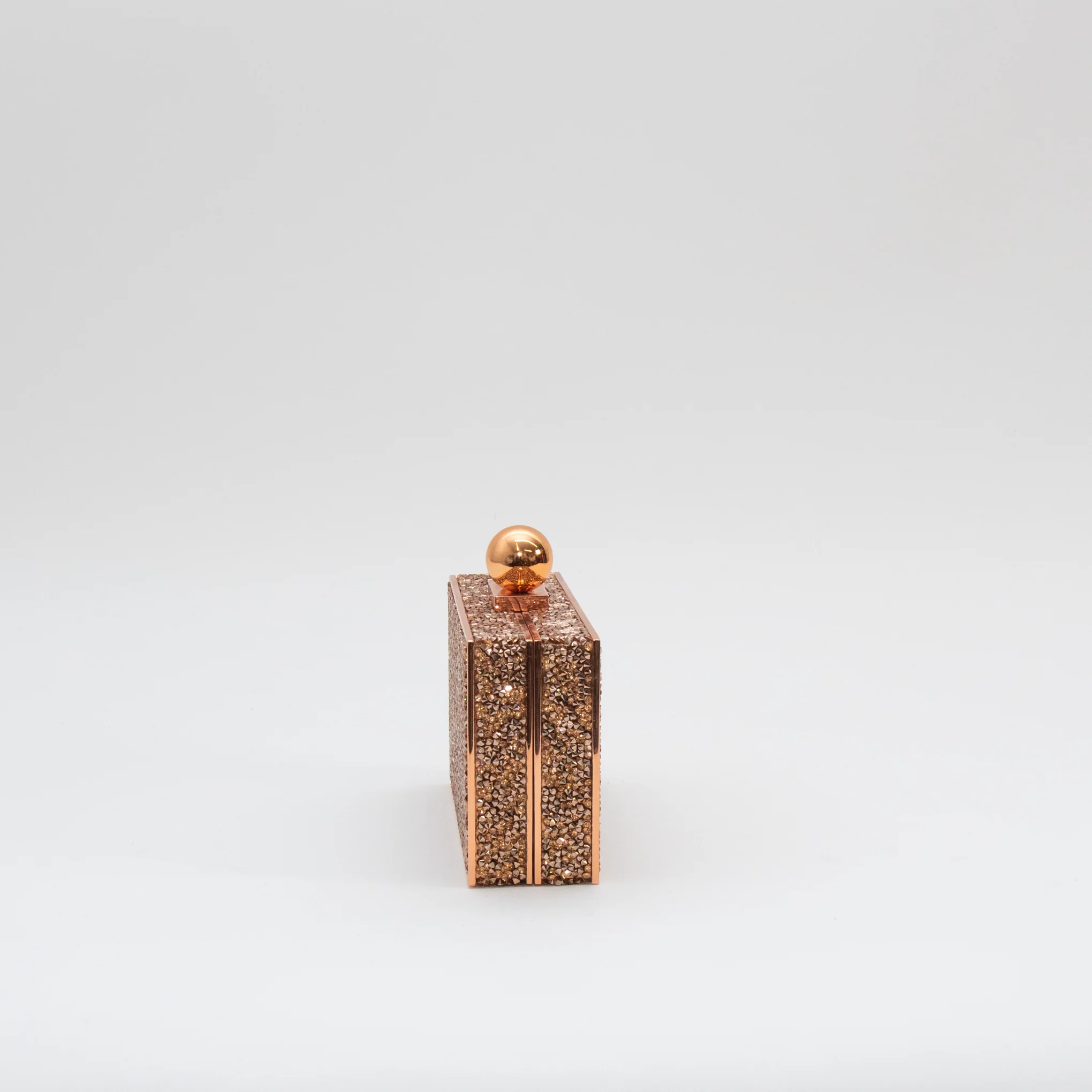 Sophia Webster Rose Gold Clara Crystal Box Clutch - Image 4