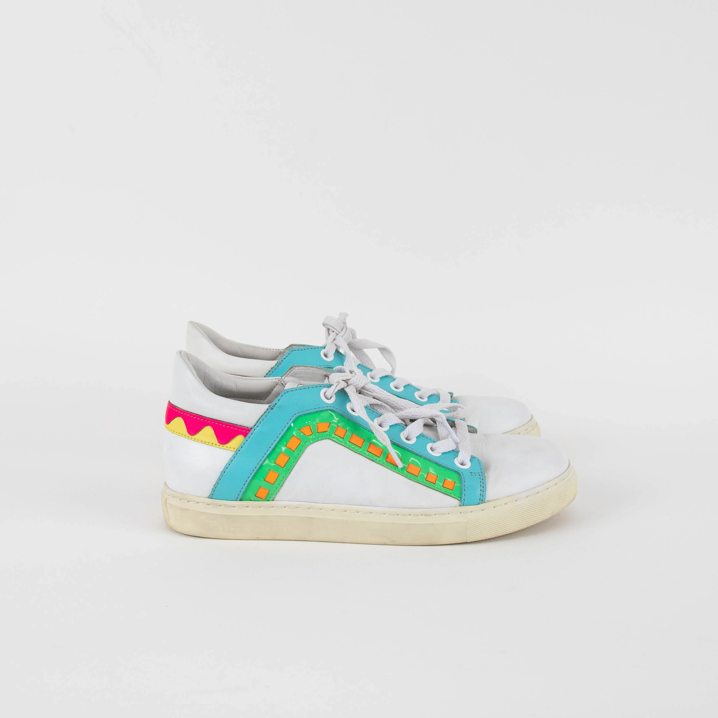 Sophia Webster White And Multi Leather Trainers - Image 5