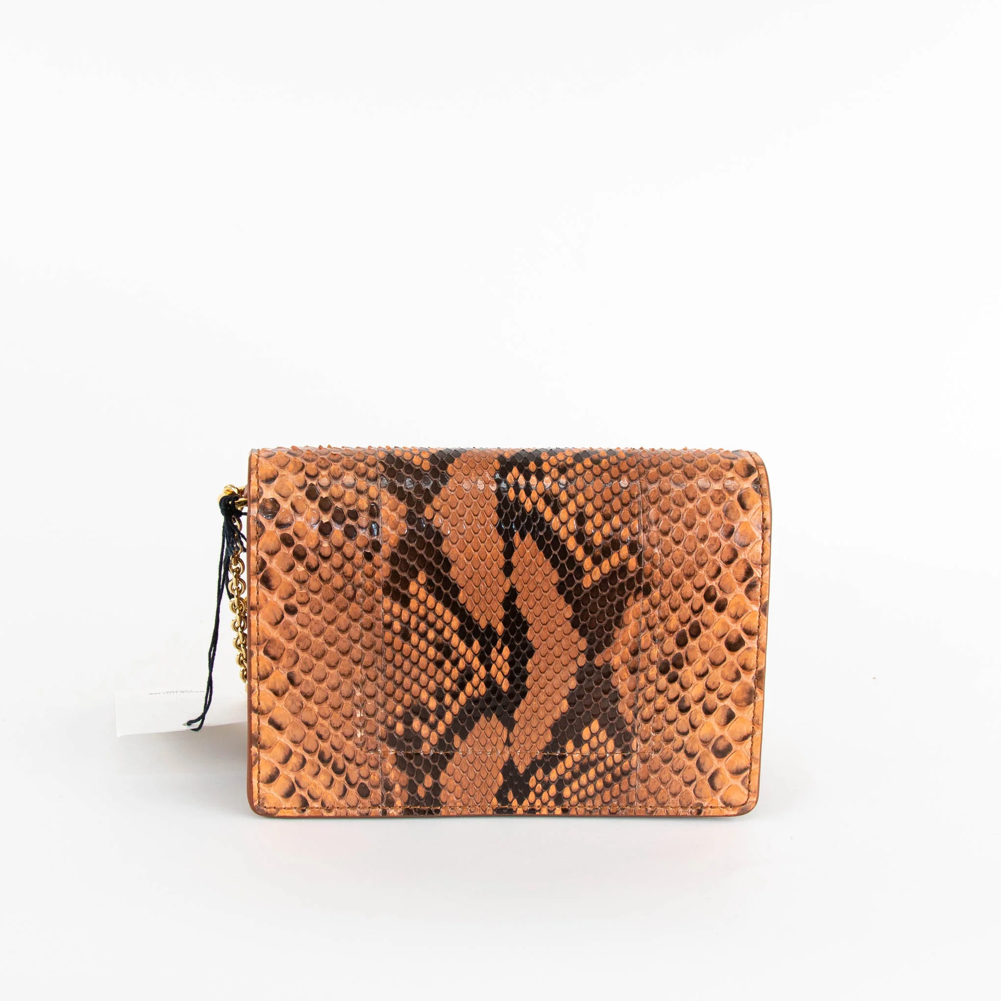 Sophie Hulme Orange Snake Skin Cocktail Stirrer Bag - Image 4