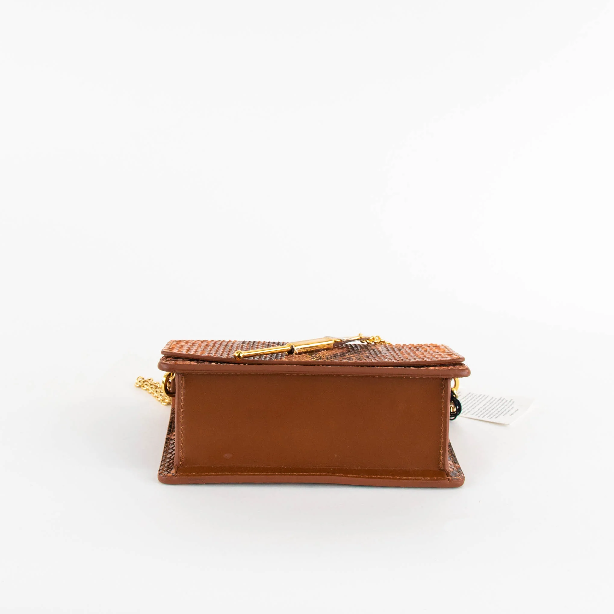 Sophie Hulme Orange Snake Skin Cocktail Stirrer Bag - Image 5