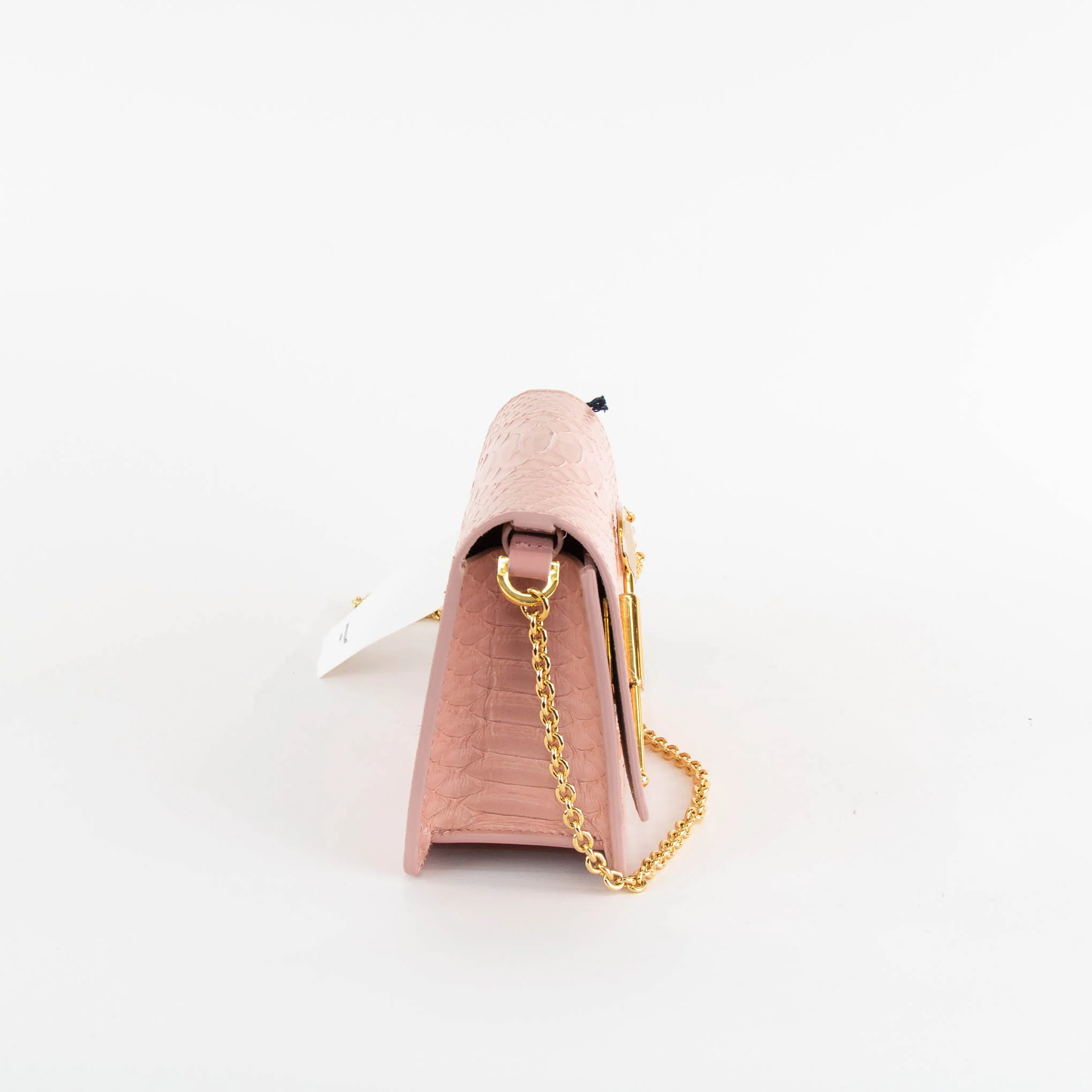 Sophie Hulme Pale Pink Snake Skin Cocktail Stirrer Bag - Image 3