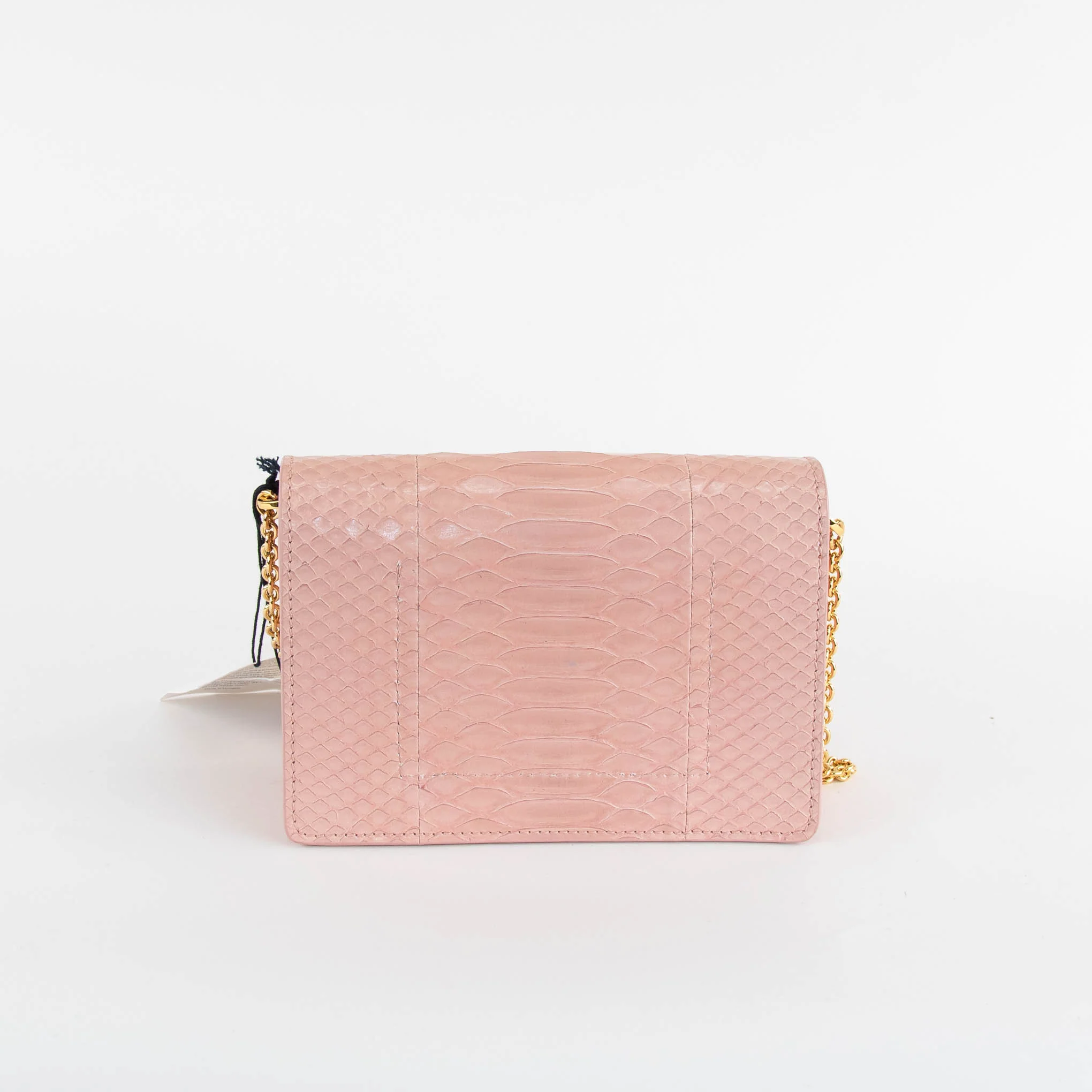Sophie Hulme Pale Pink Snake Skin Cocktail Stirrer Bag - Image 4