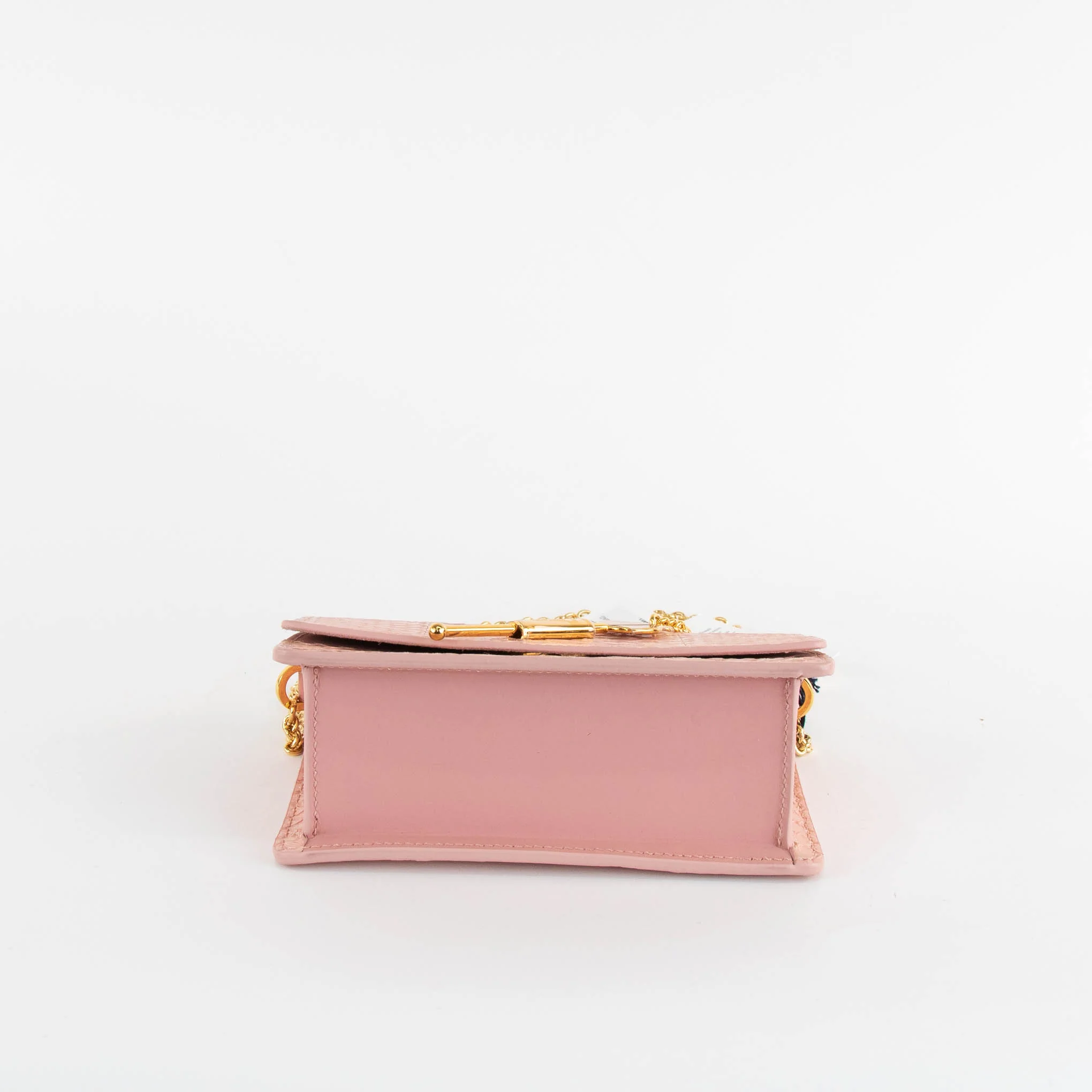 Sophie Hulme Pale Pink Snake Skin Cocktail Stirrer Bag - Image 5
