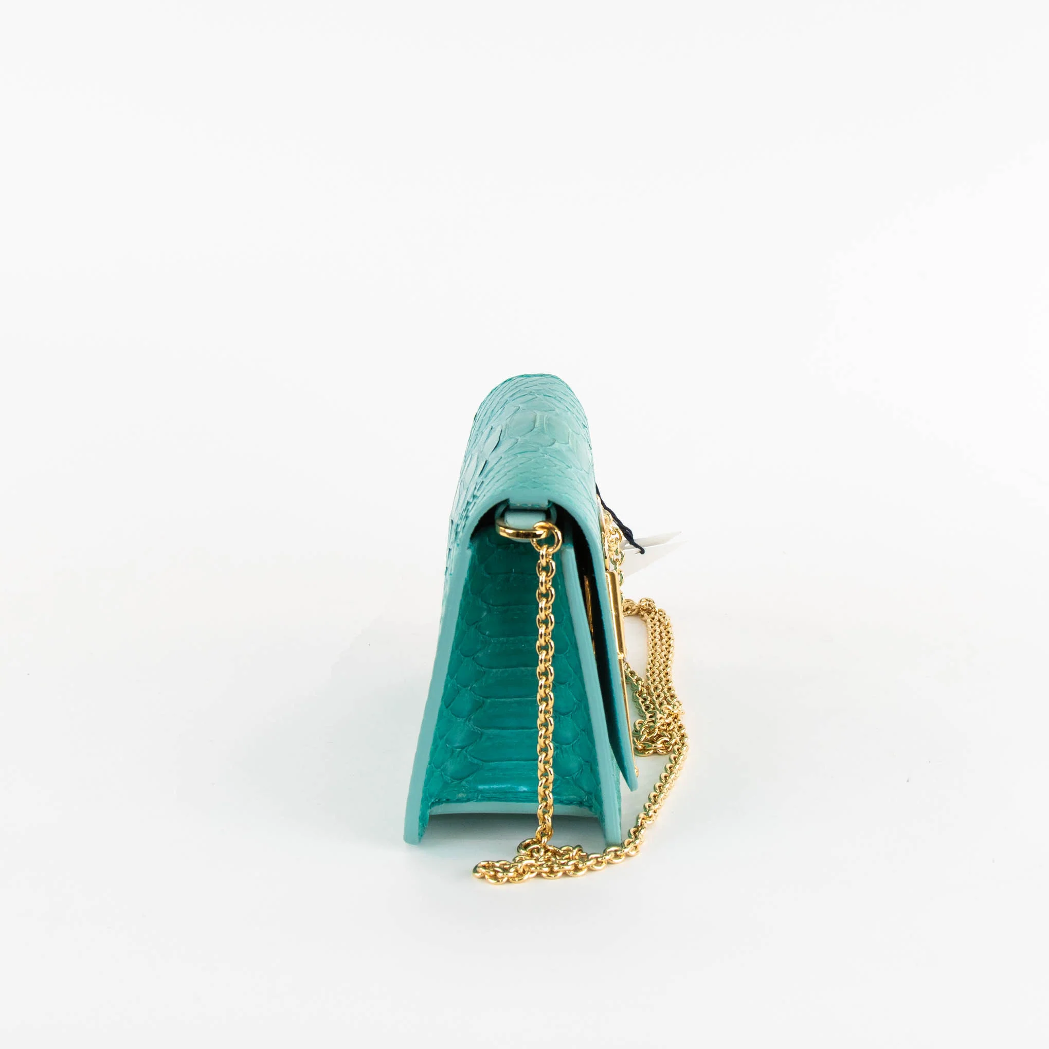 Sophie Hulme Turquoise Snake Skin Cocktail Stirrer Bag - Image 3