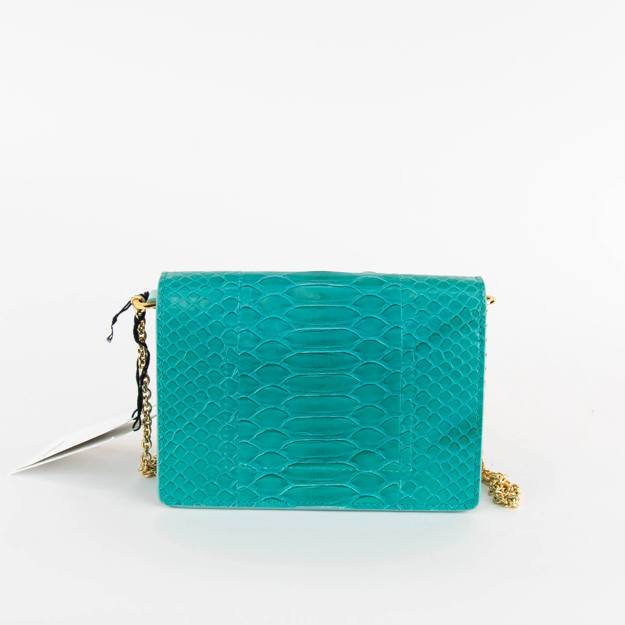 Sophie Hulme Turquoise Snake Skin Cocktail Stirrer Bag - Image 4