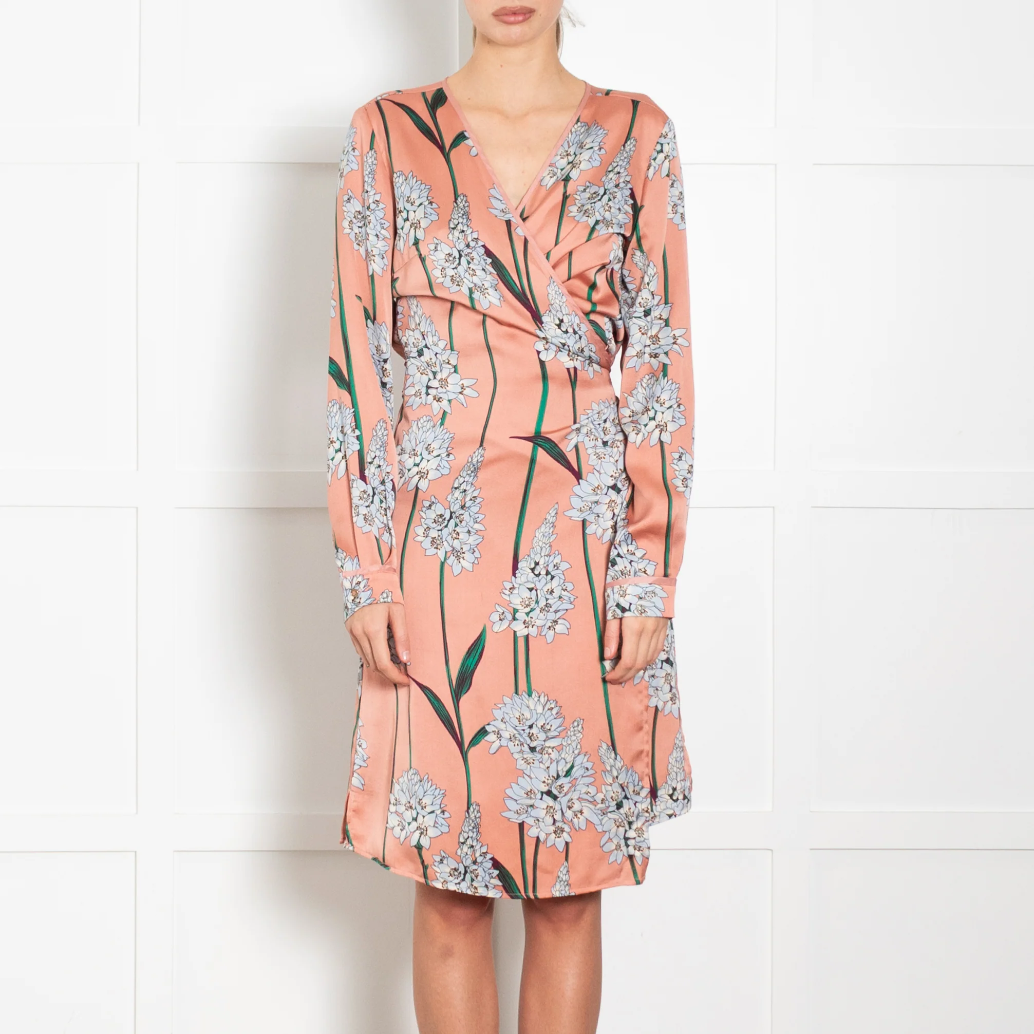 Sophie Schnoor Pale Pink And Blue Flowers Wrap Dress - Image 2