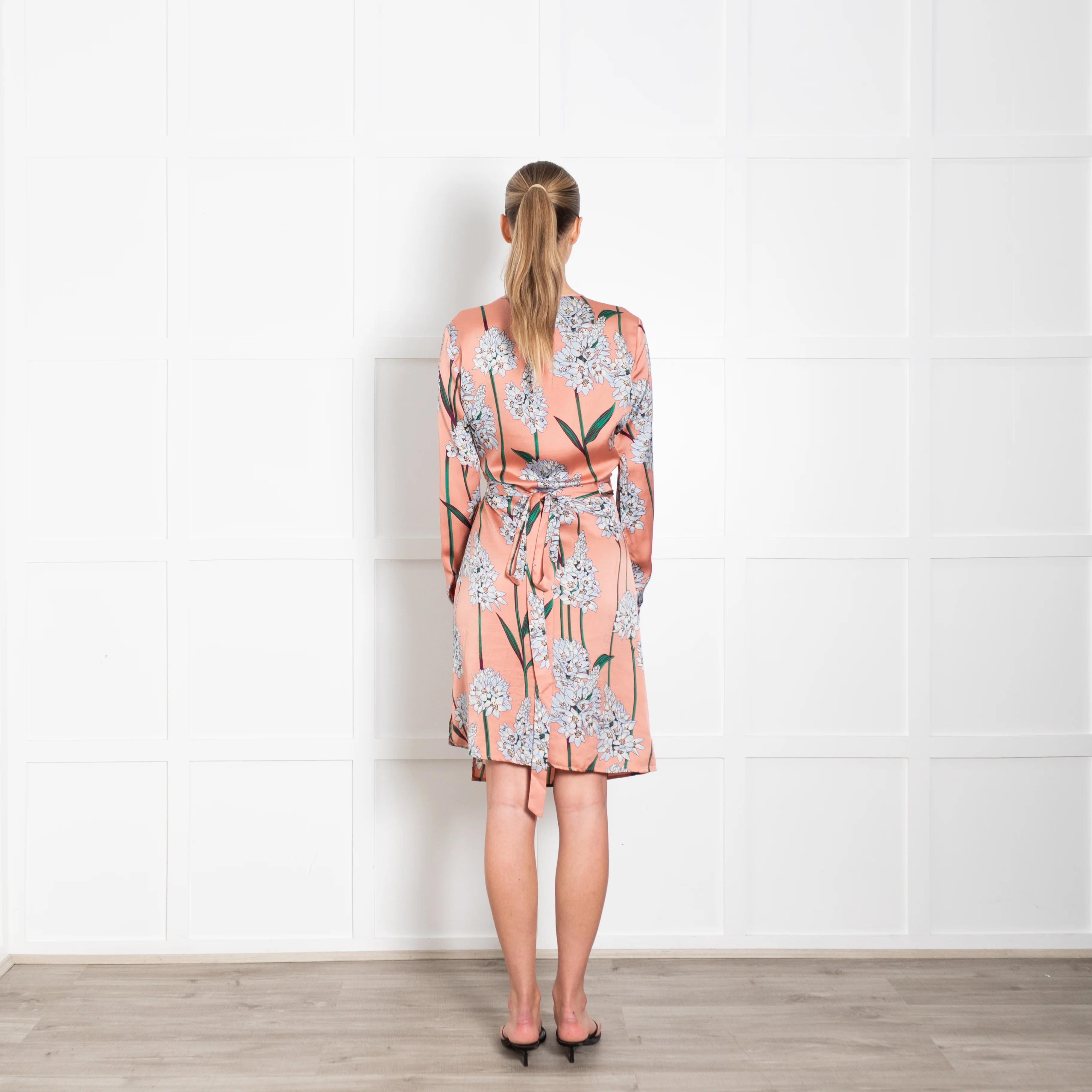 Sophie Schnoor Pale Pink And Blue Flowers Wrap Dress - Image 5