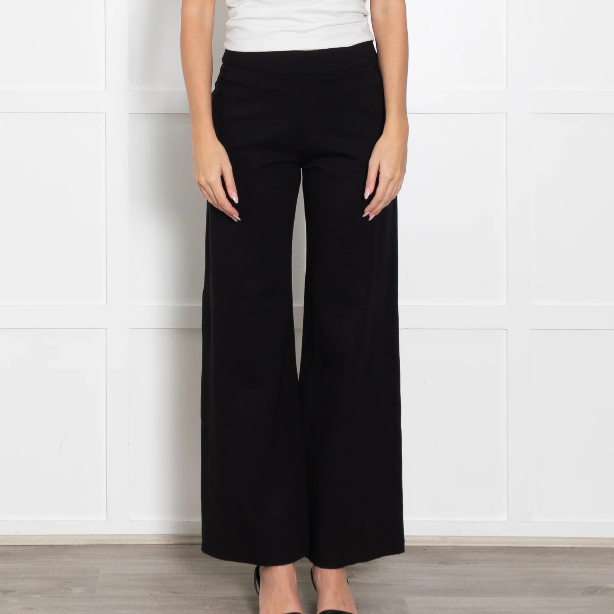 Spanx Black Flared Elasticated Waist Trousers - Image 2