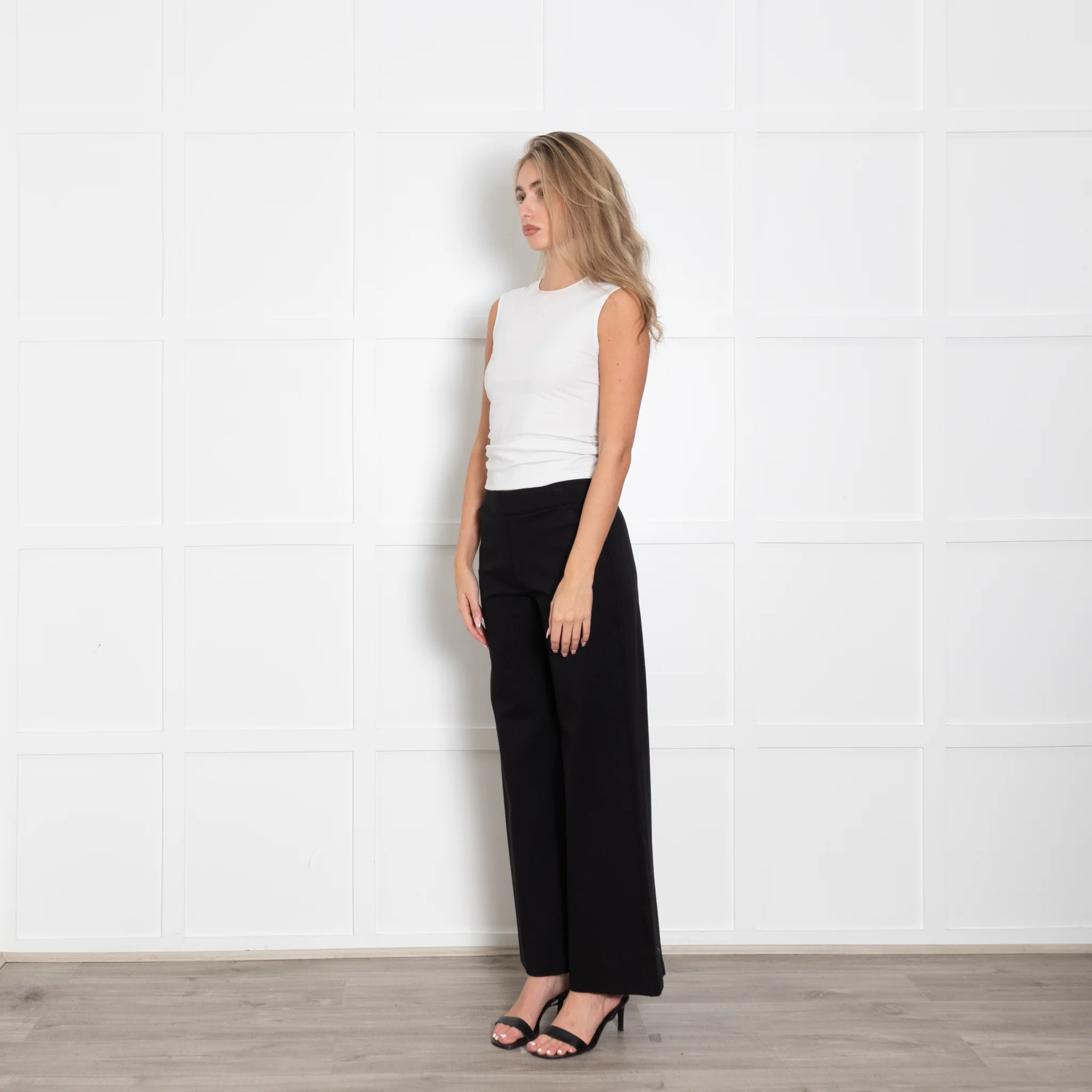 Spanx Black Flared Elasticated Waist Trousers - Image 3