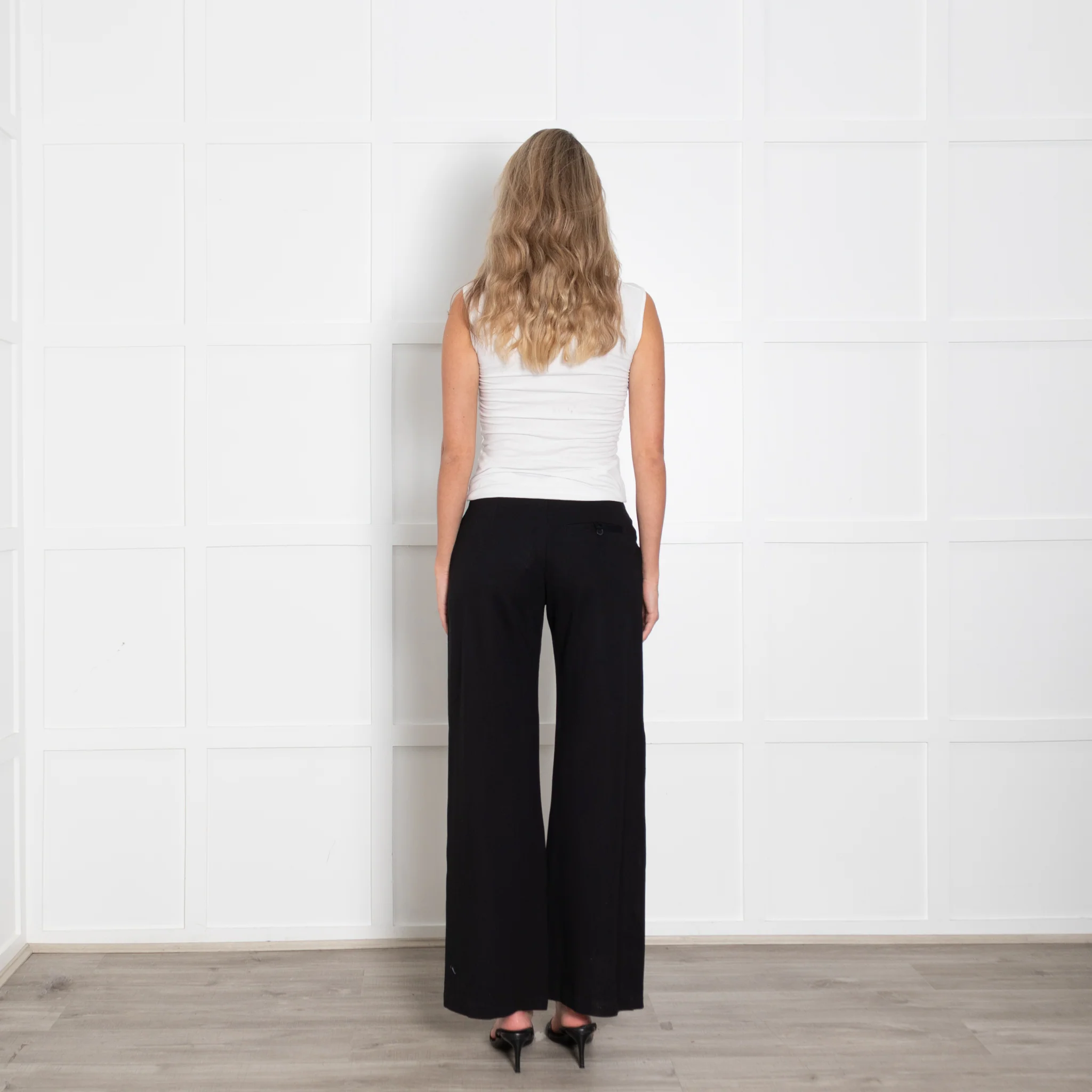 Spanx Black Flared Elasticated Waist Trousers - Image 5