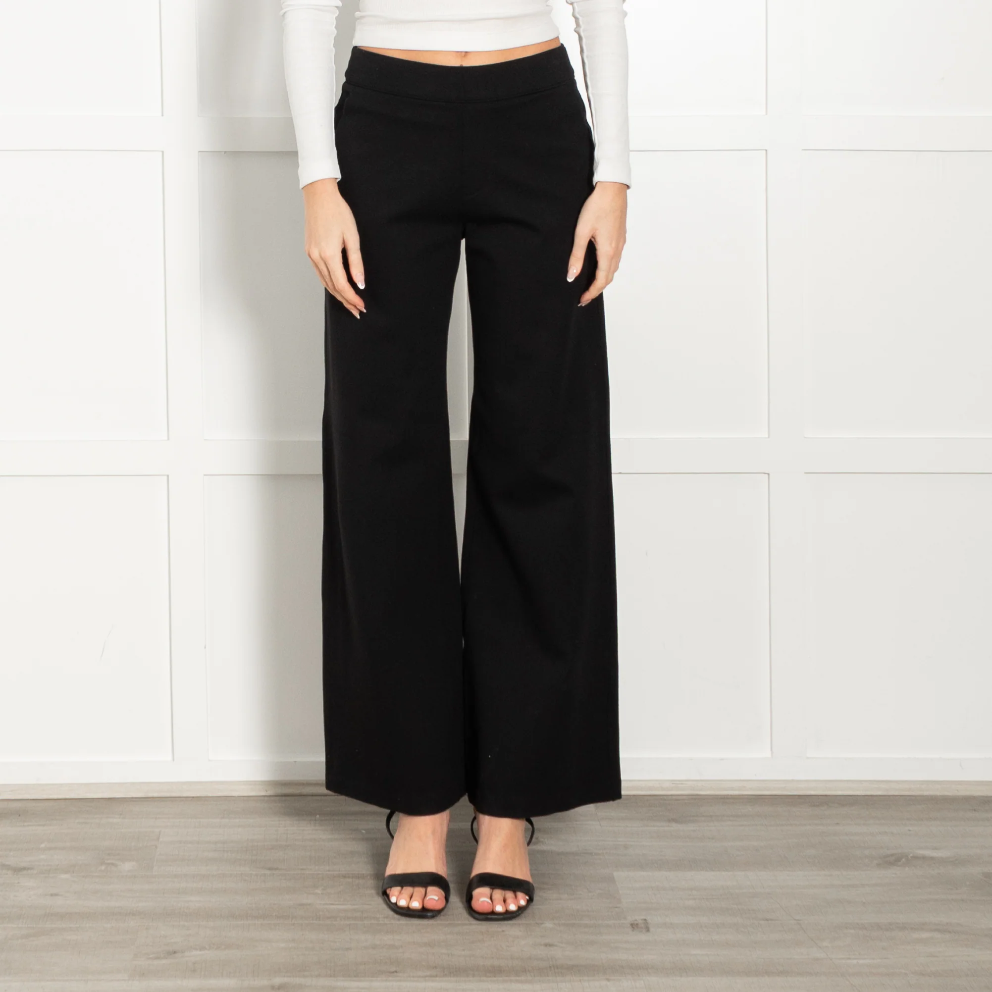 Spanx Flared Black Elasticated Waist Trousers - Image 2