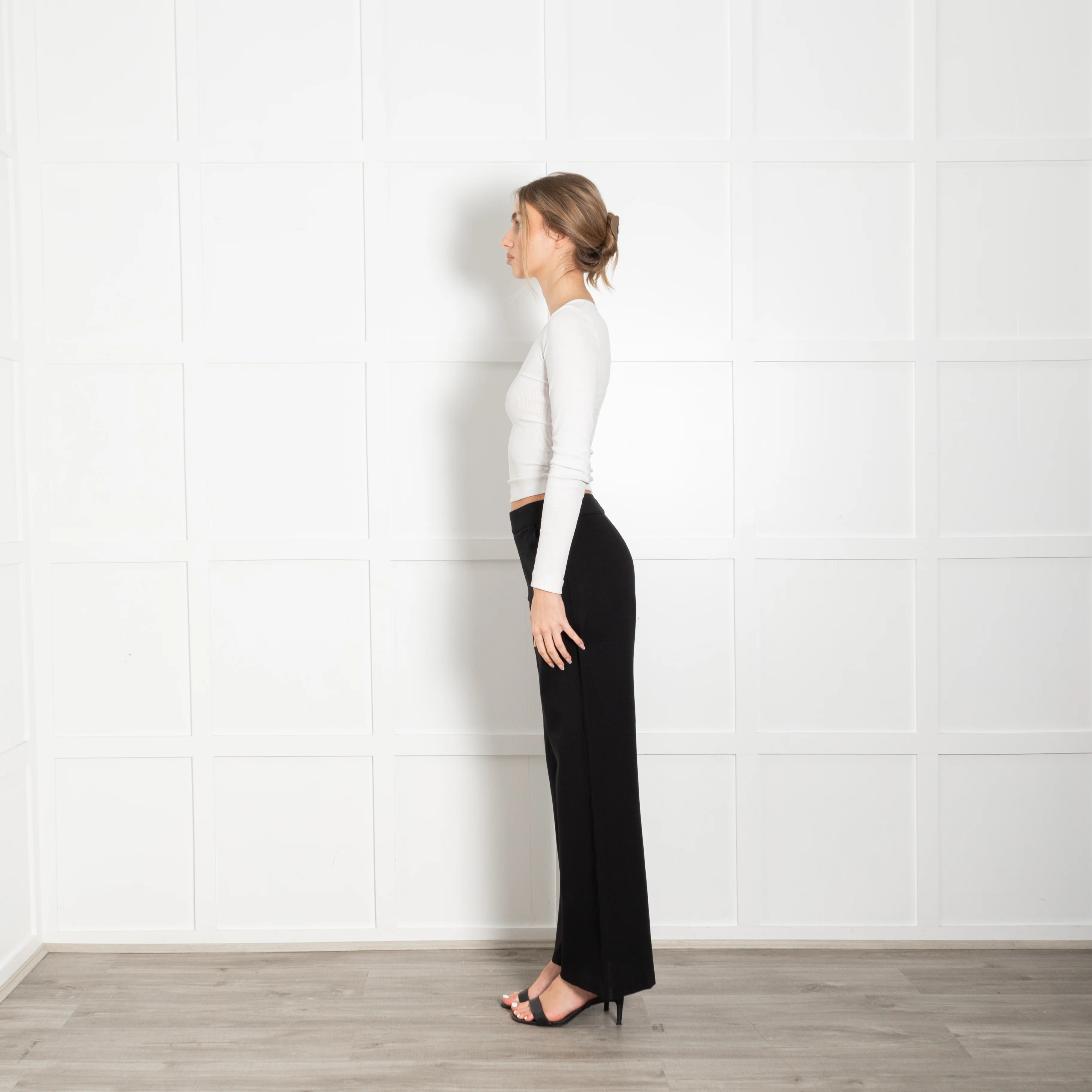 Spanx Flared Black Elasticated Waist Trousers - Image 4