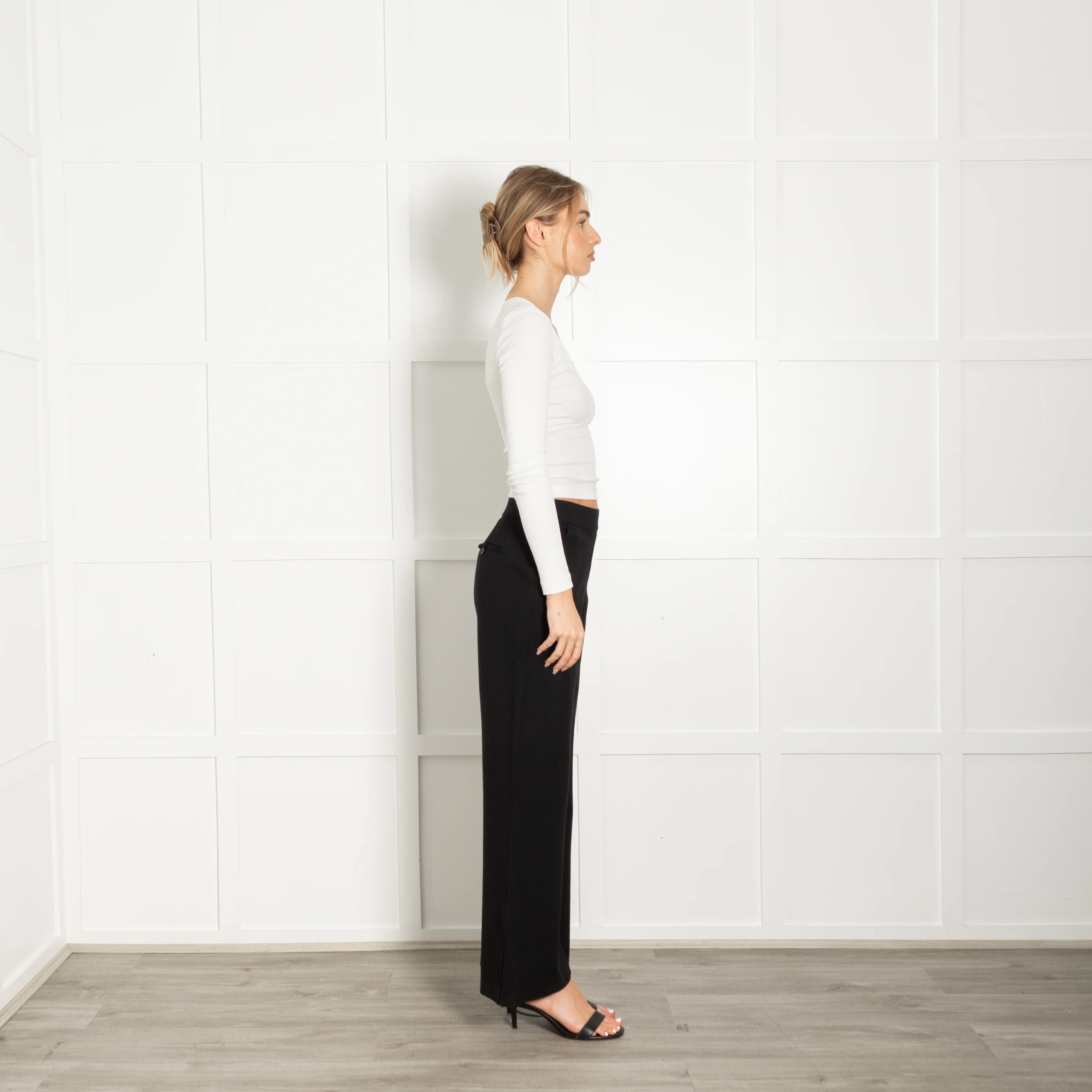 Spanx Flared Black Elasticated Waist Trousers - Image 6
