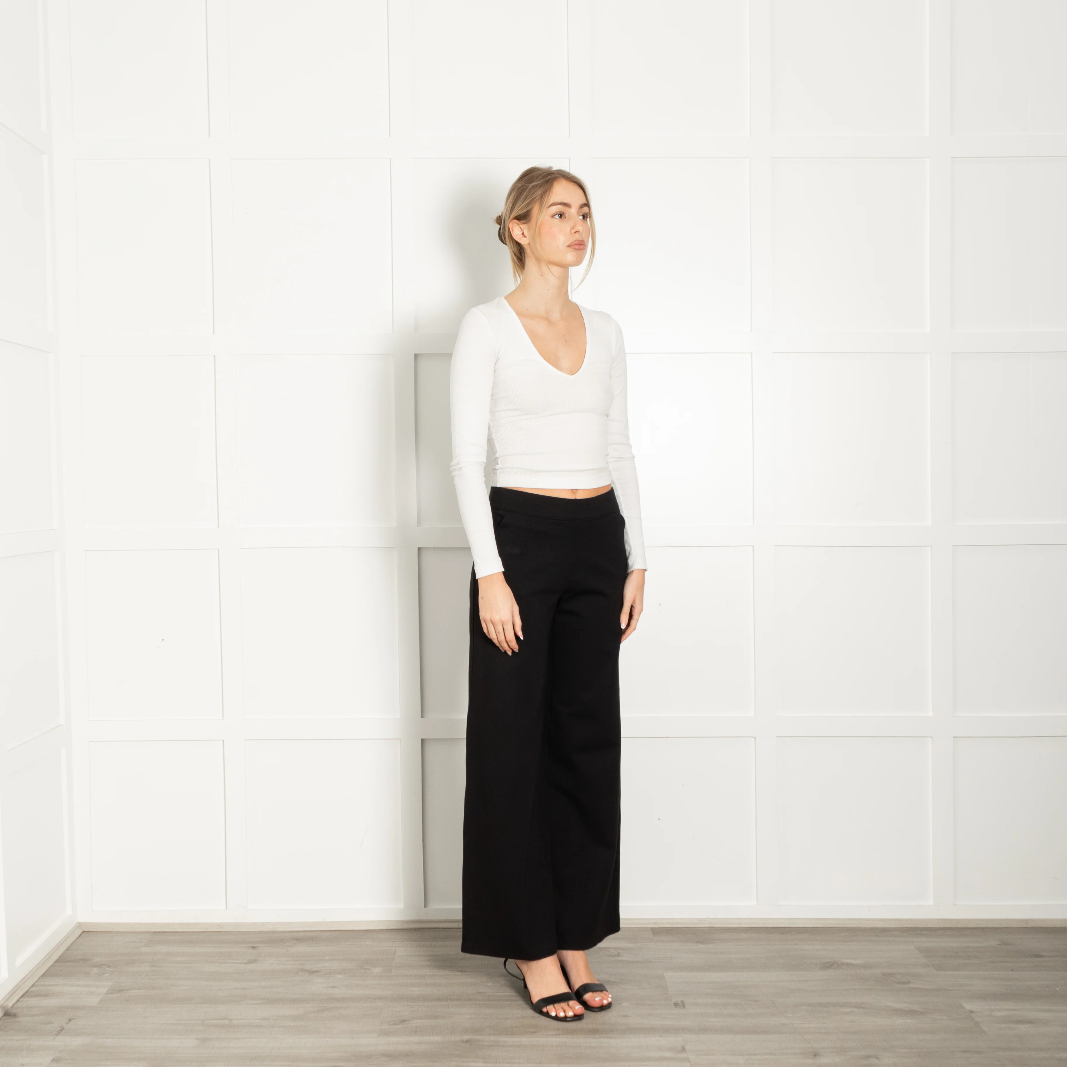 Spanx Flared Black Elasticated Waist Trousers - Image 7