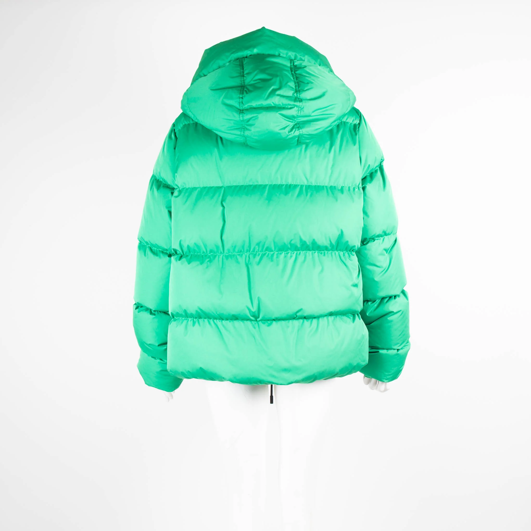 SPORTMAX Green Hooded Puffer Coat - Image 3