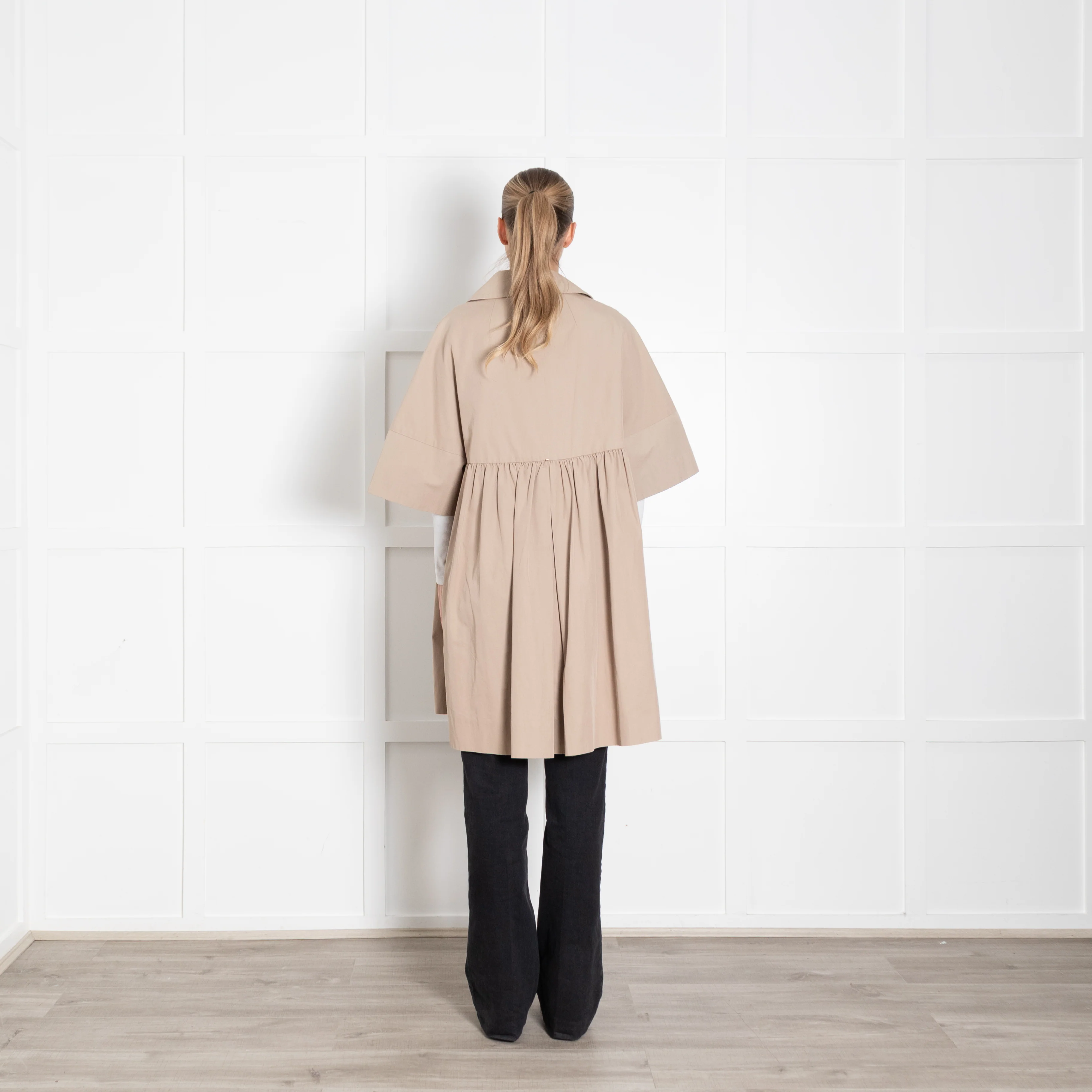 Sportmax Beige Trench Coat With Short Sleeves - Image 5