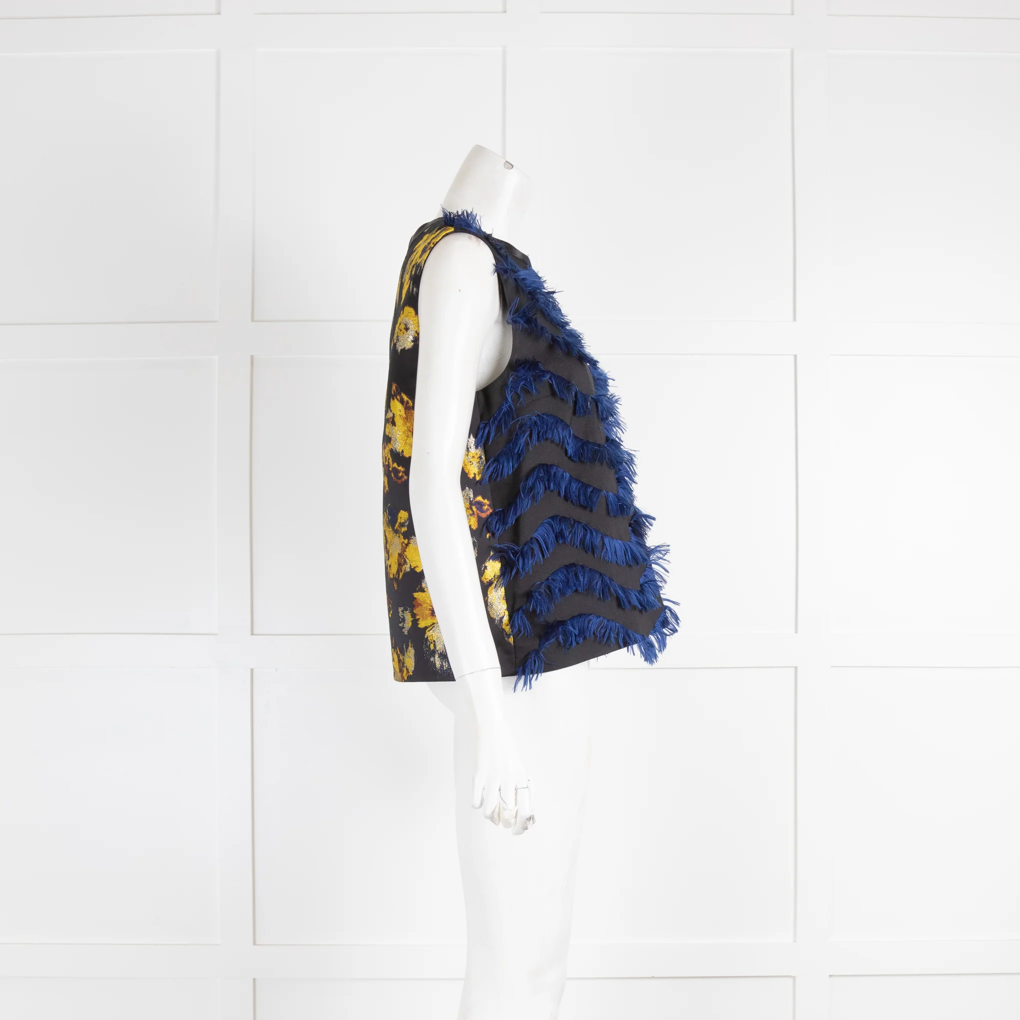 Sportmax Code Black Blue Fringing Top - Image 2
