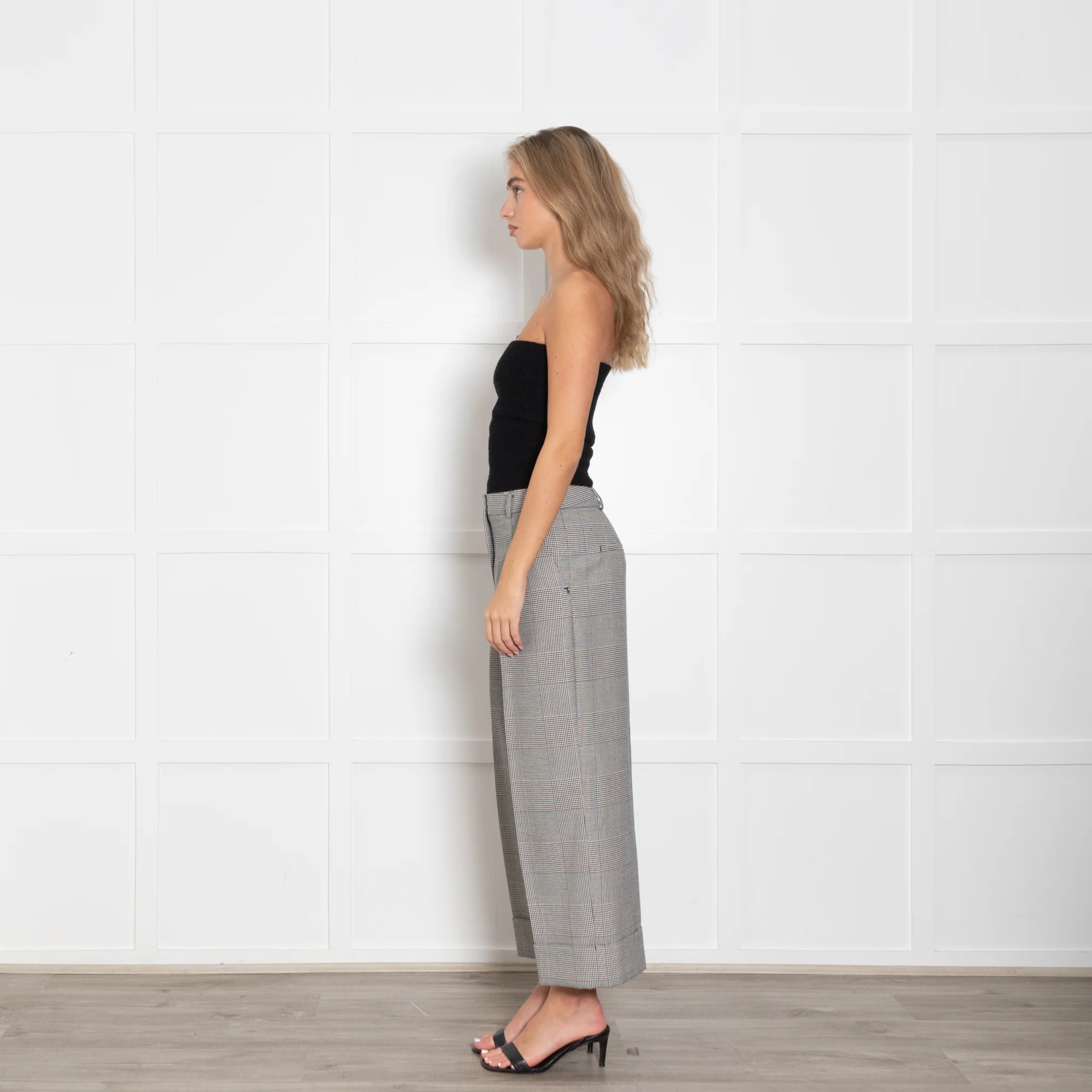 Sportmax Houndstooth Wide Leg Crop Trousers - Image 5