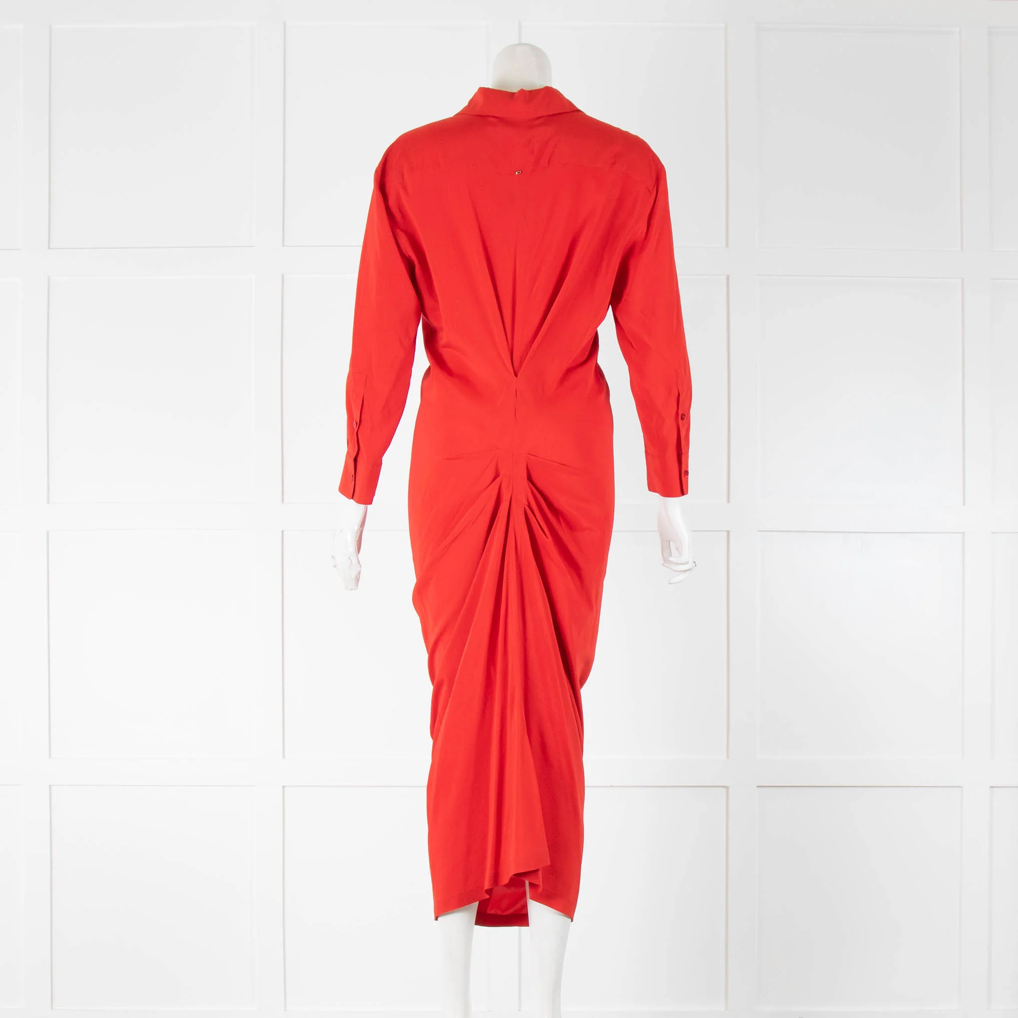 SportMax Red Maxi Shirt Dress - Image 3