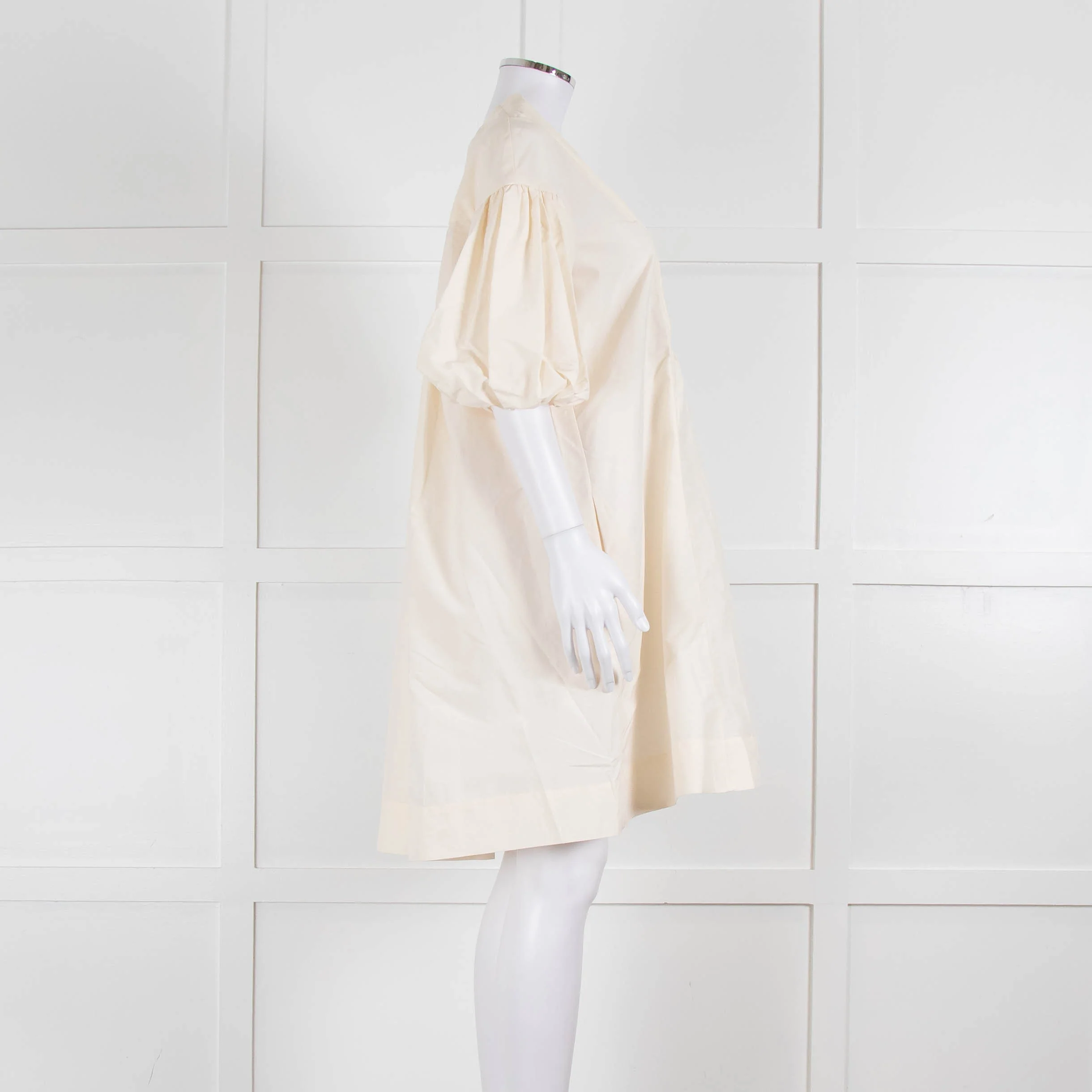 Ssone Cream Cotton Puff Sleeve Tunic Dress - Image 3