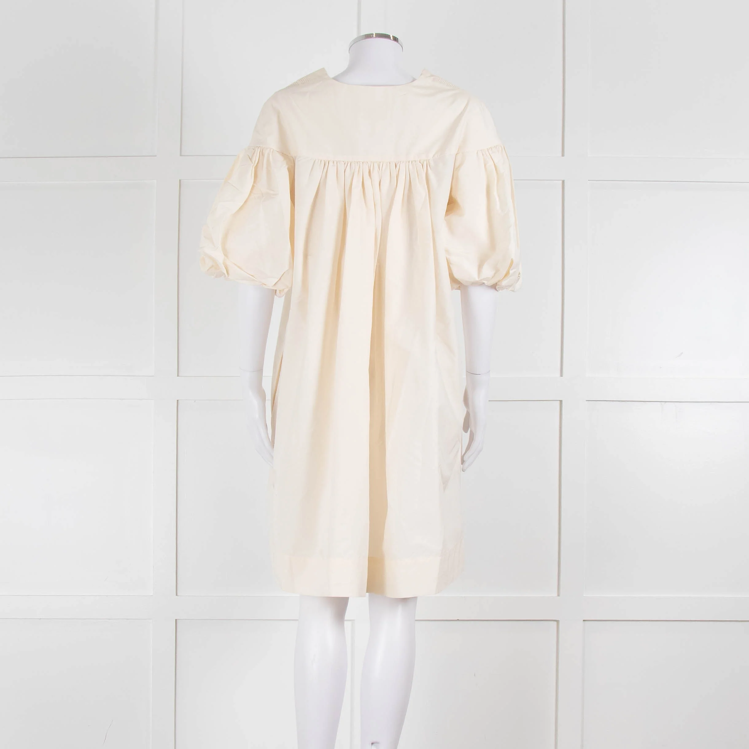 Ssone Cream Cotton Puff Sleeve Tunic Dress - Image 5