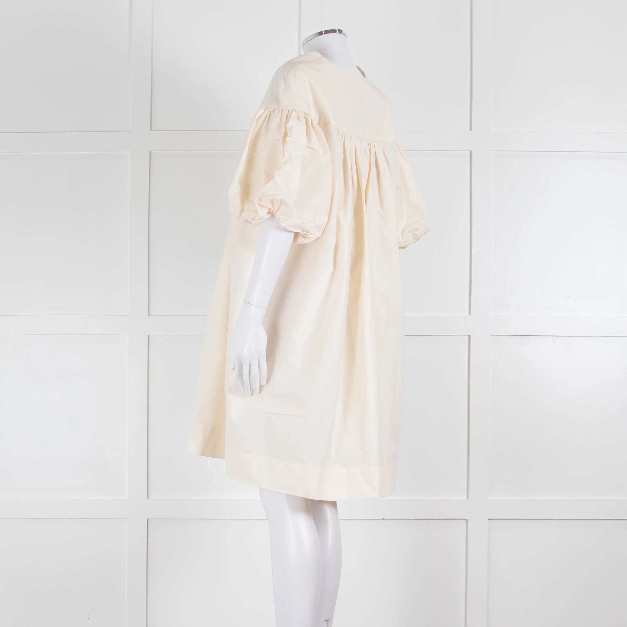 Ssone Cream Cotton Puff Sleeve Tunic Dress - Image 6