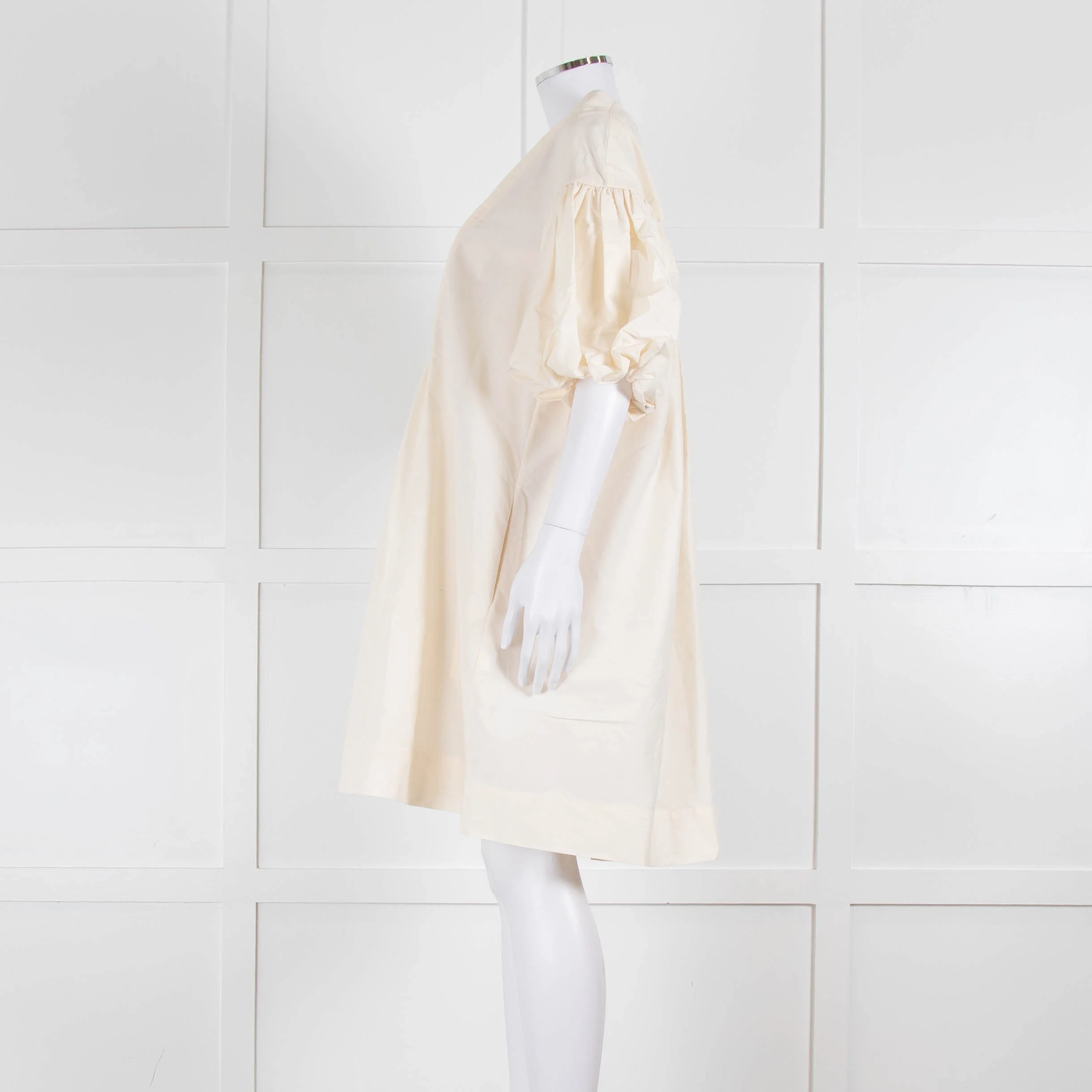 Ssone Cream Cotton Puff Sleeve Tunic Dress - Image 7