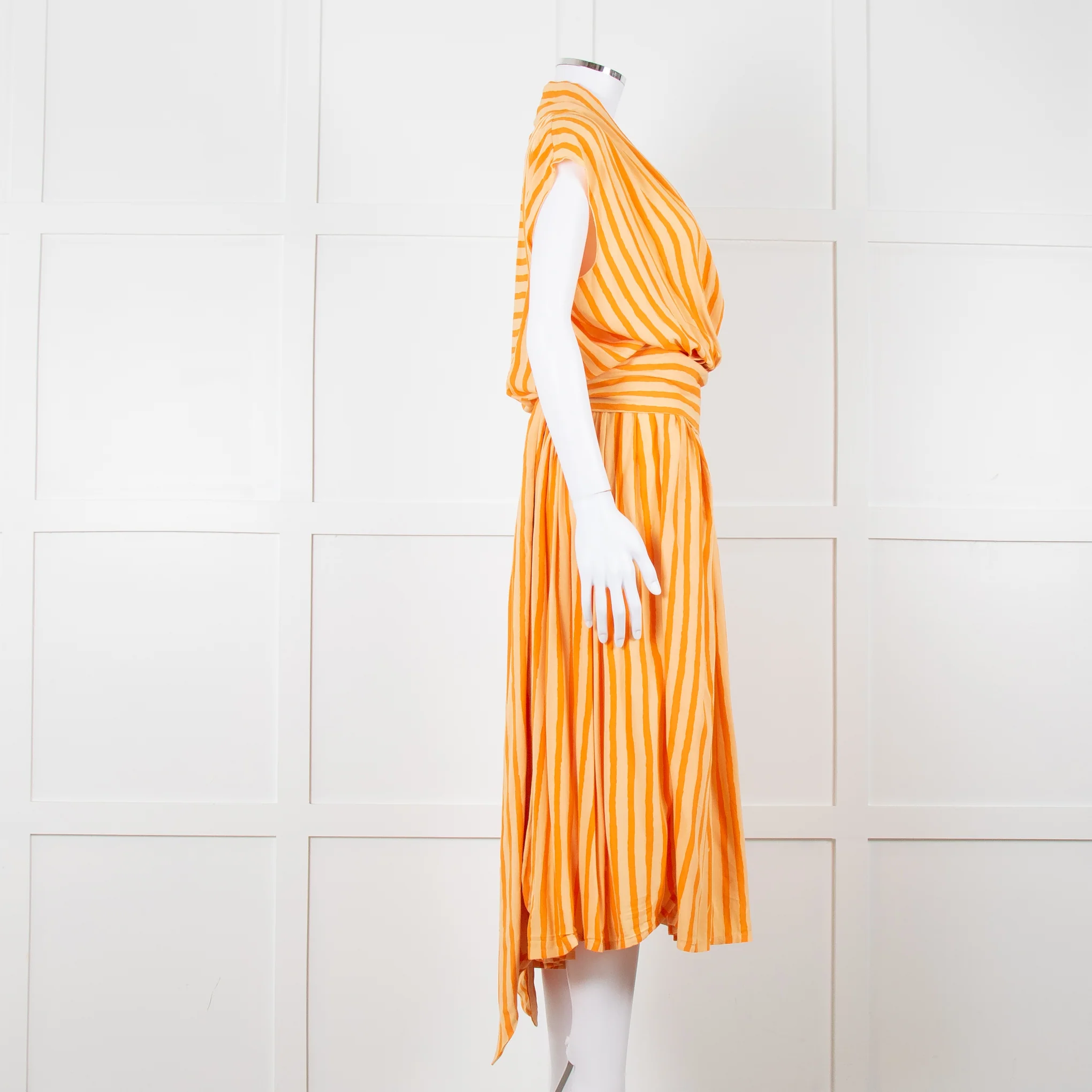 State Of Georgia The Point Dress Long Orange Film Stripe - Image 3