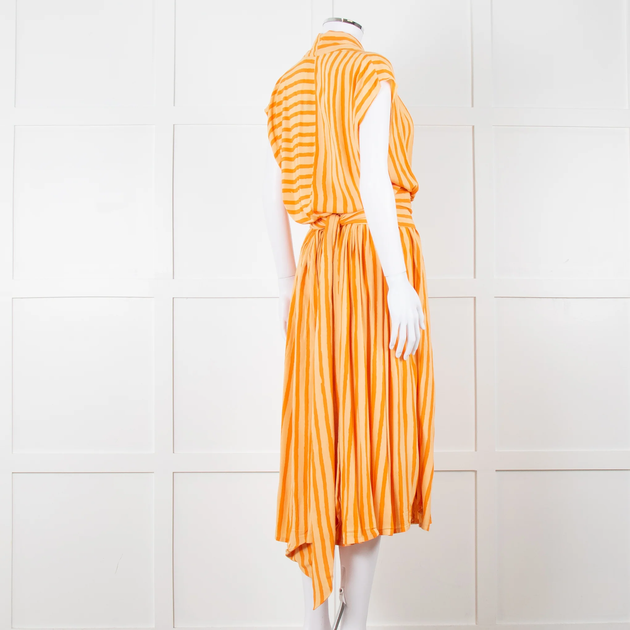 State Of Georgia The Point Dress Long Orange Film Stripe - Image 4