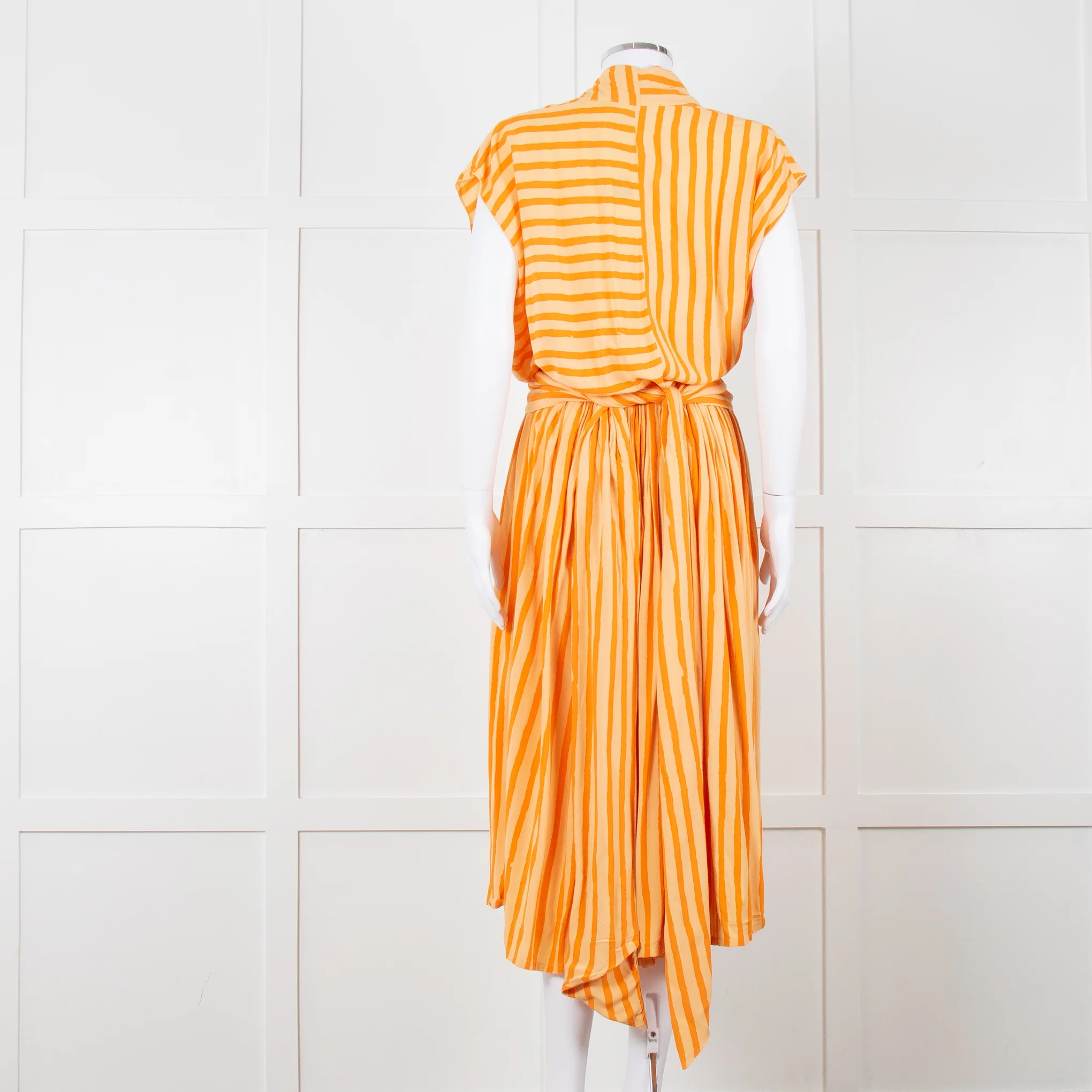 State Of Georgia The Point Dress Long Orange Film Stripe - Image 5