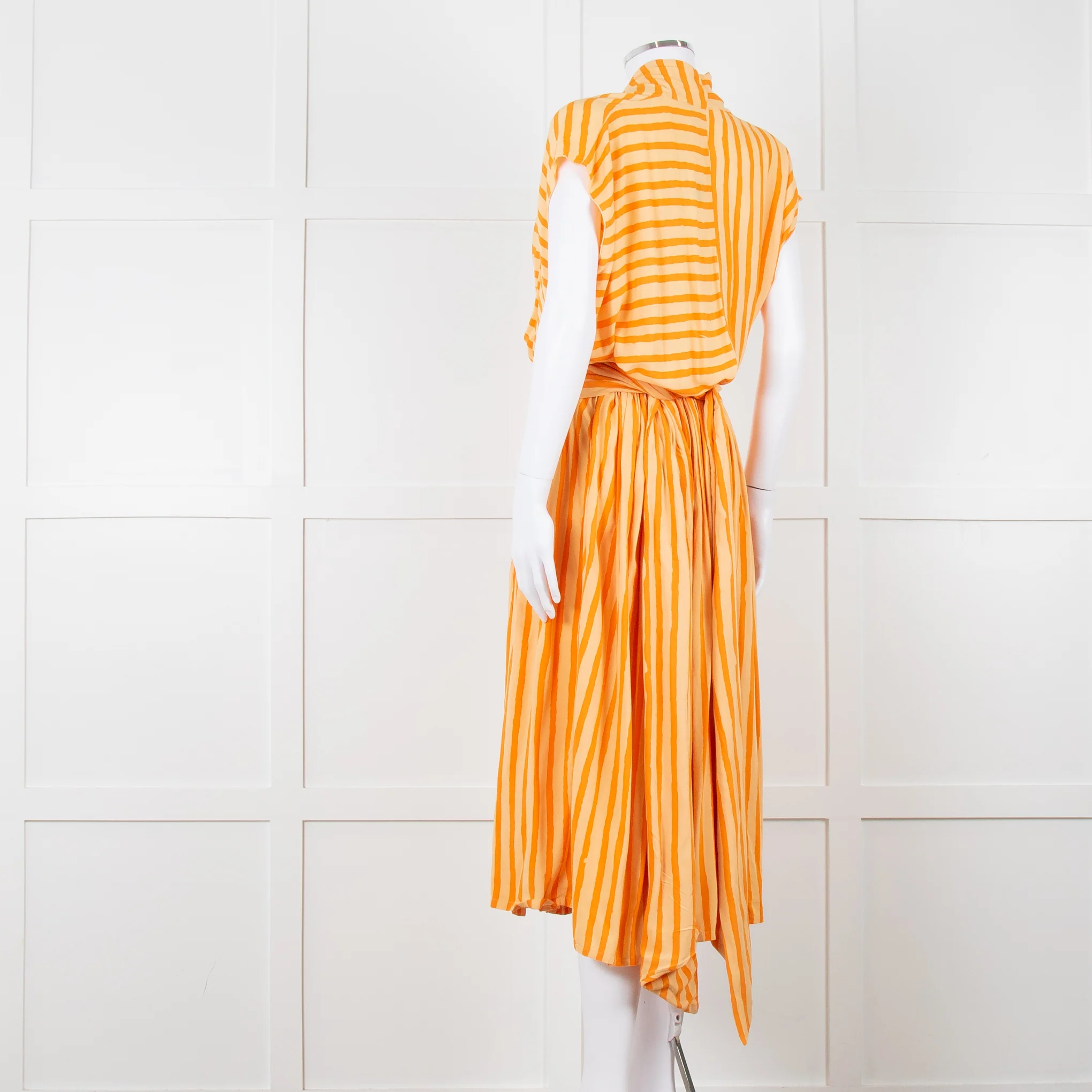 State Of Georgia The Point Dress Long Orange Film Stripe - Image 6