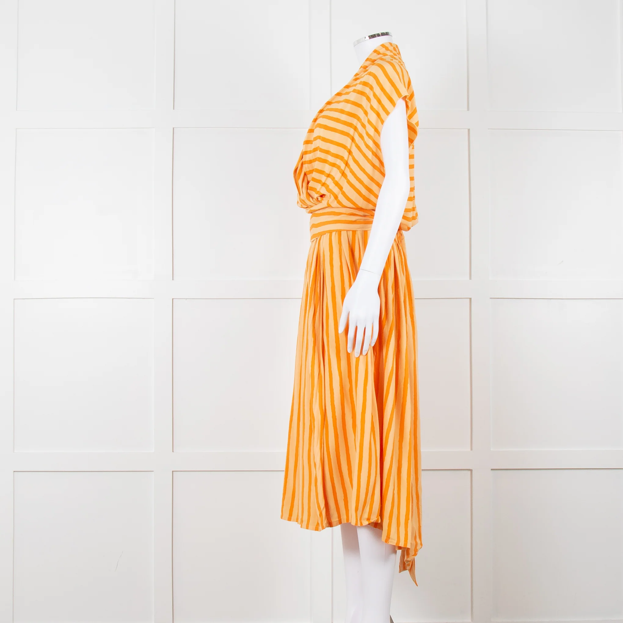 State Of Georgia The Point Dress Long Orange Film Stripe - Image 7