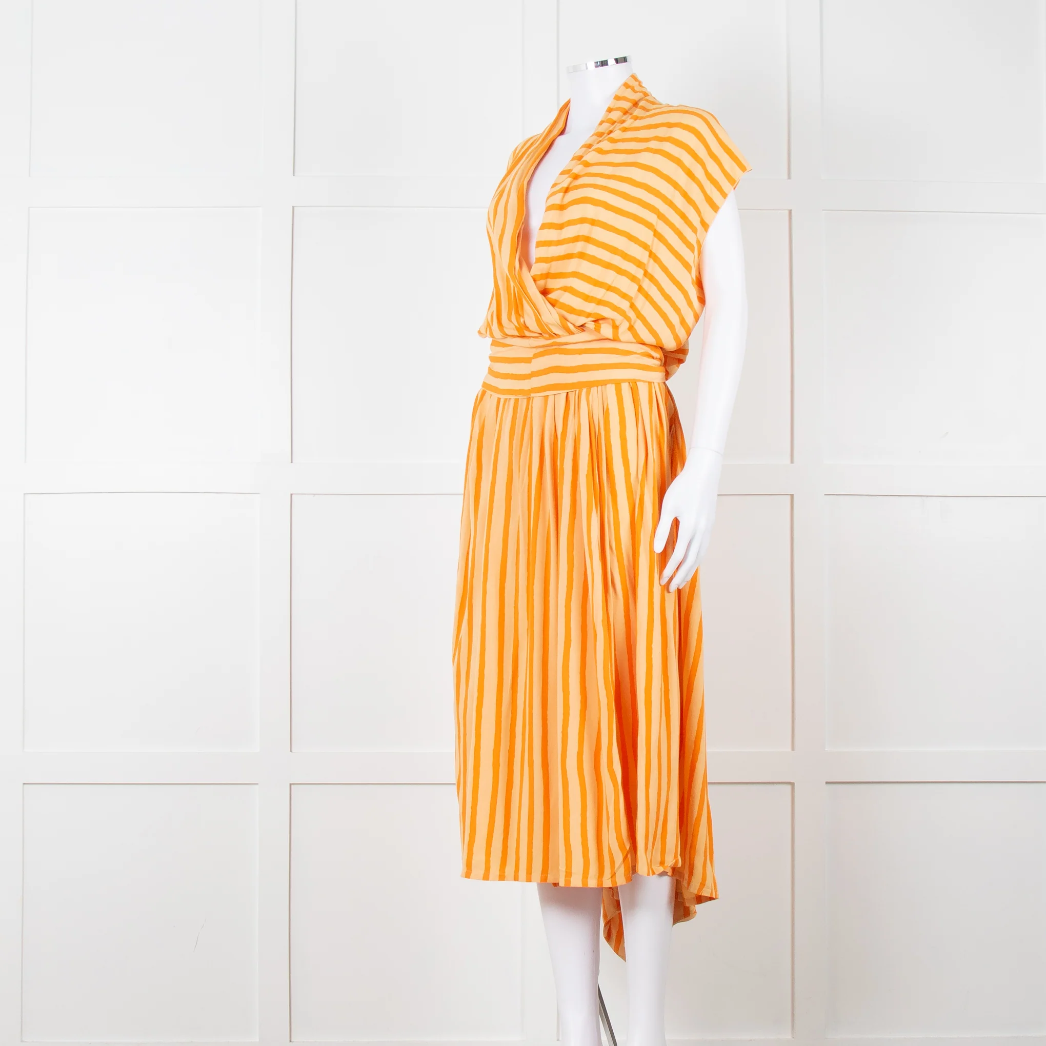 State Of Georgia The Point Dress Long Orange Film Stripe - Image 8