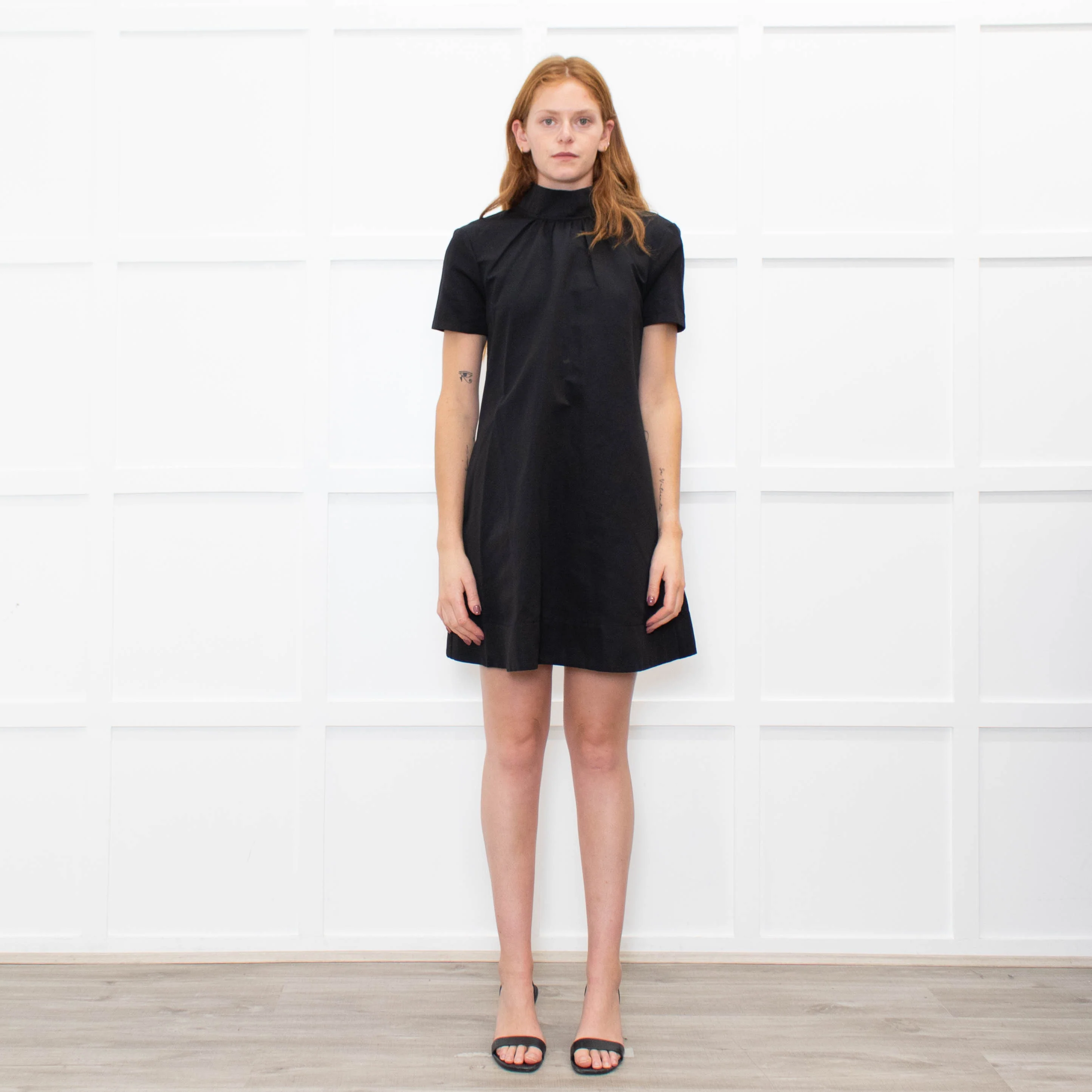 Staud Black Short Sleeve Dress
