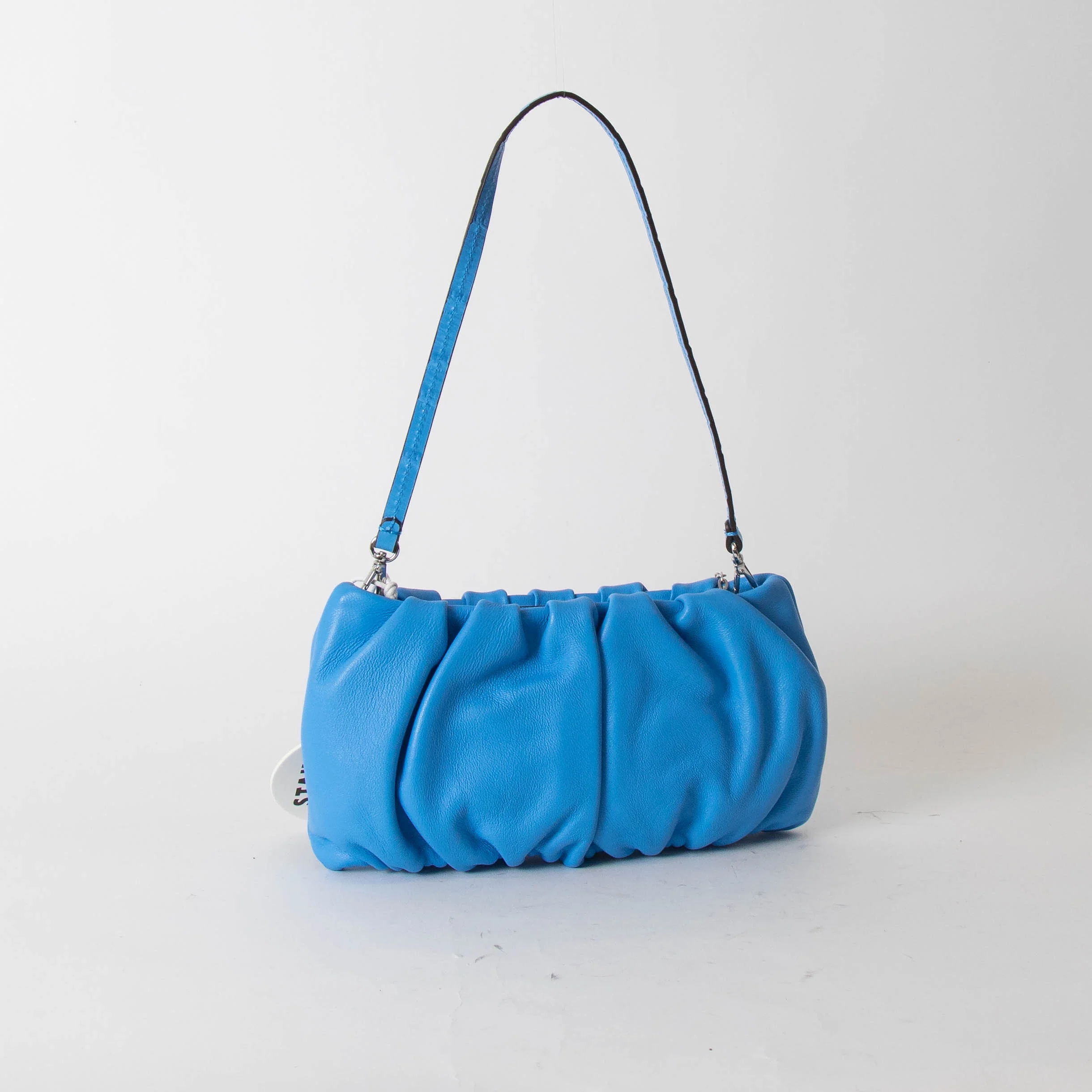 Staud Blue Leather Bean Convertible Bag - Image 4
