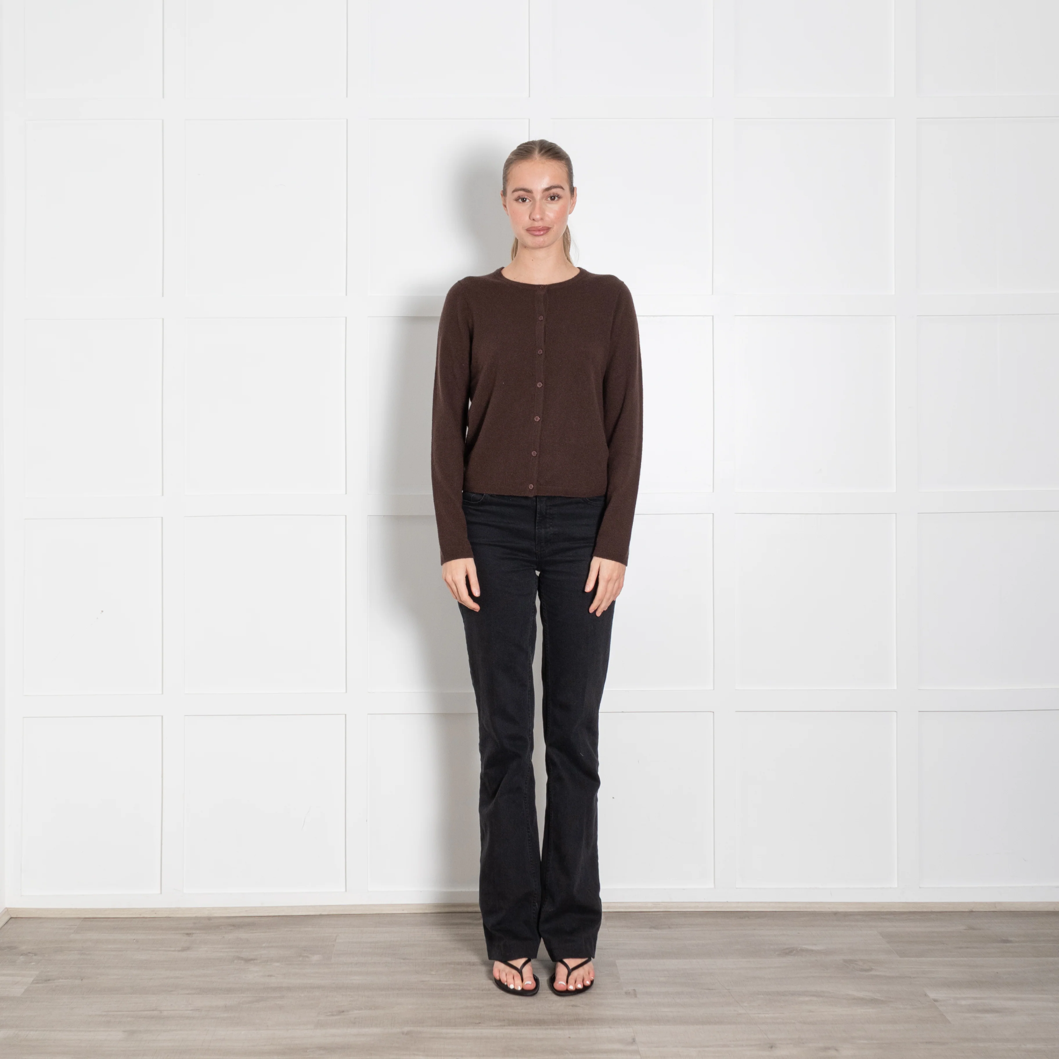Staud Brown Cashmere Cardigan